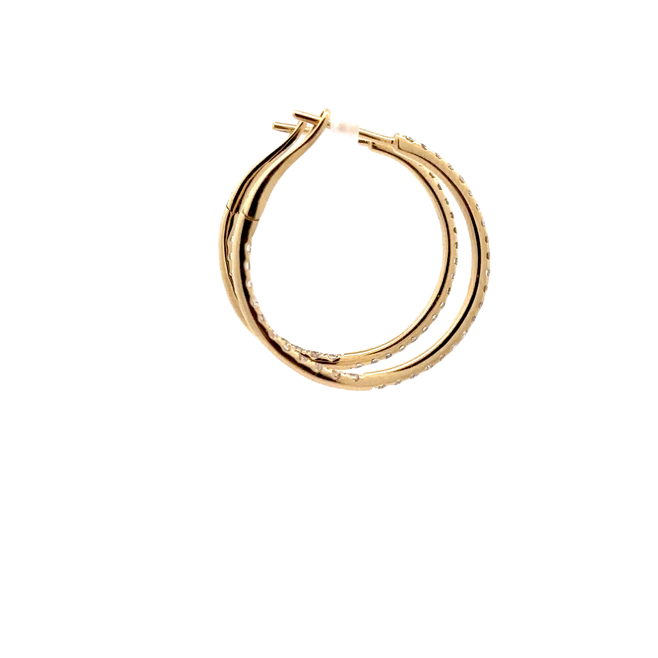 WD1696 14KT Gold Diamond Hoops