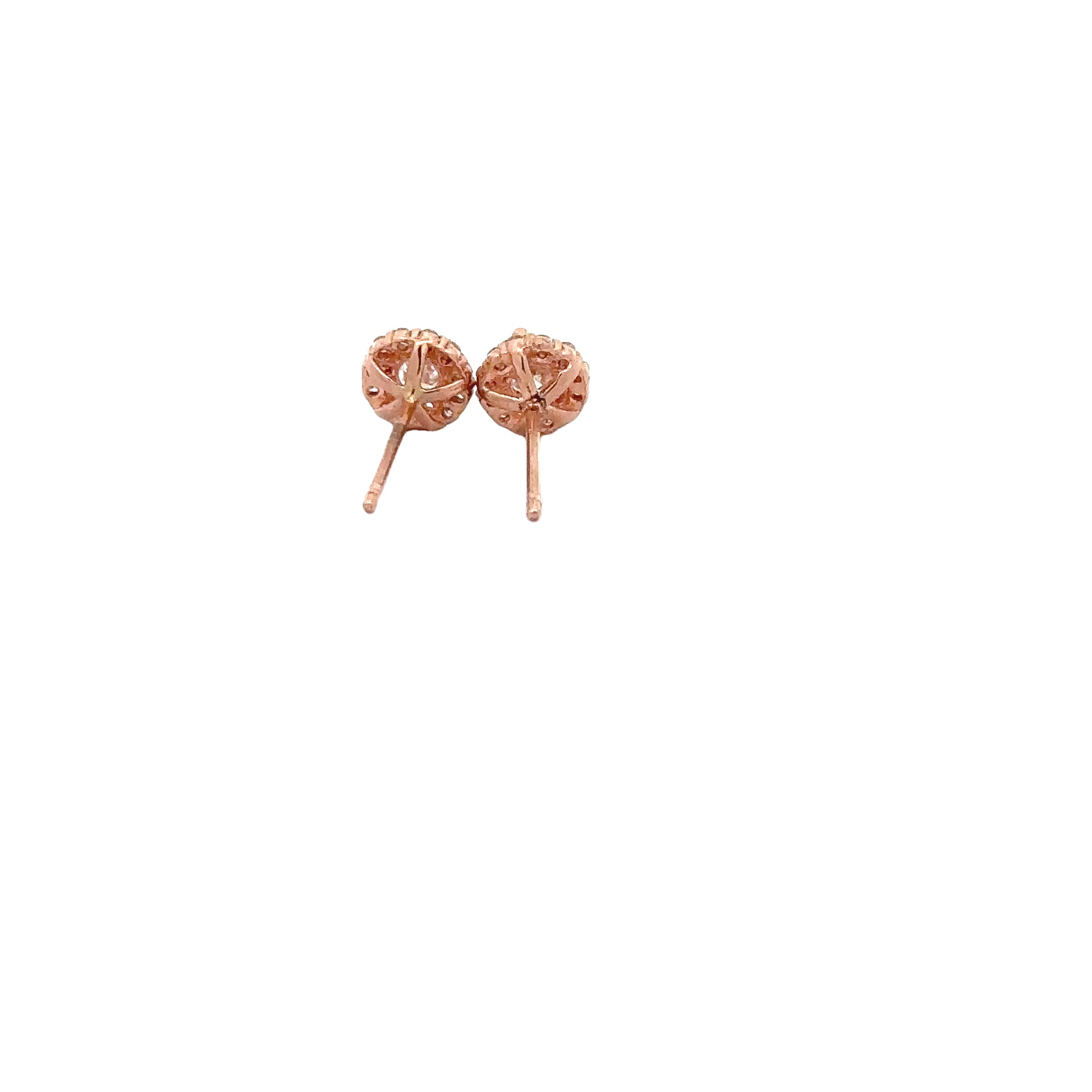 WD1765 14kt gold Diamond Studs wrapped with Diamond Halos
