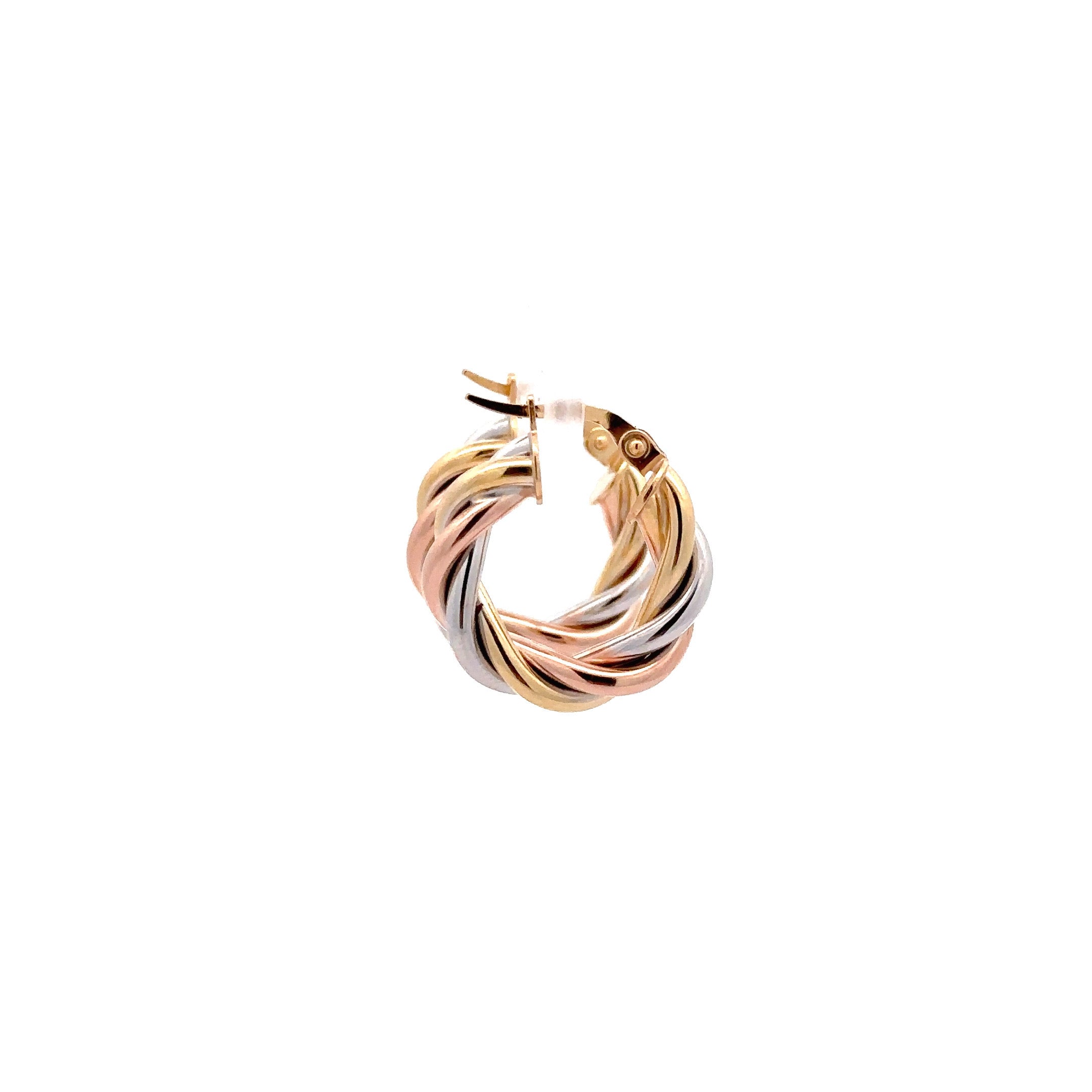 WD1149 Tri Color Gold Twist Hoop 3/4"