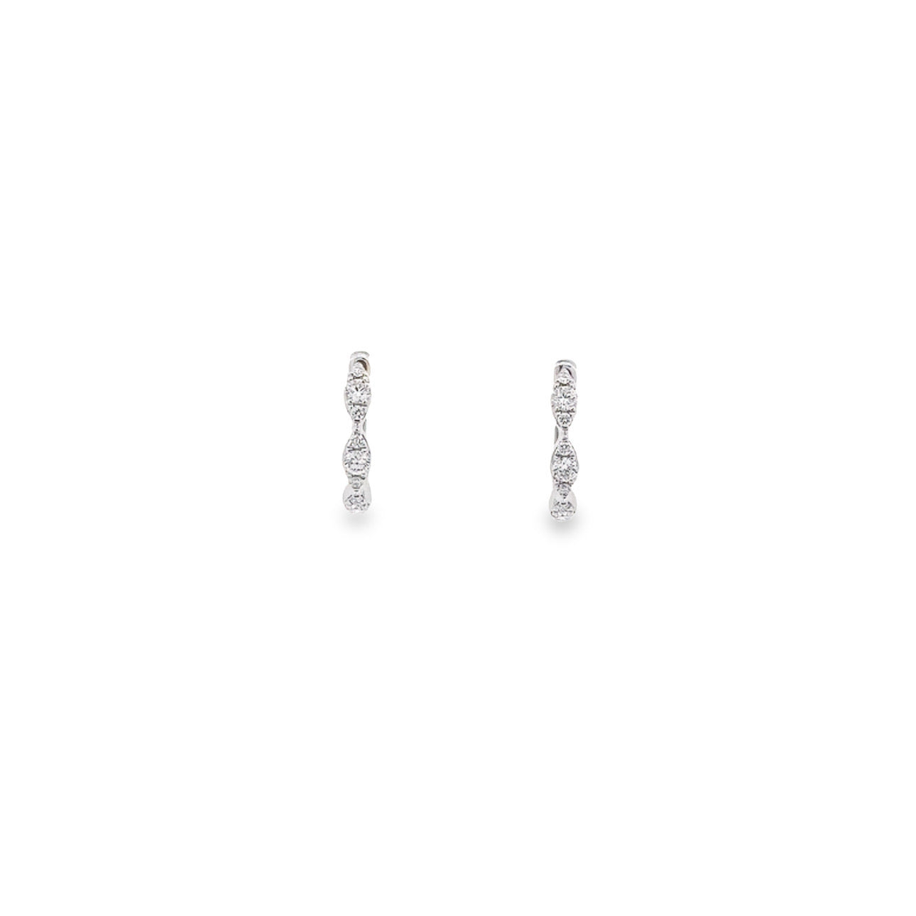 WD835 14kt marquise shape huggie hoop earring