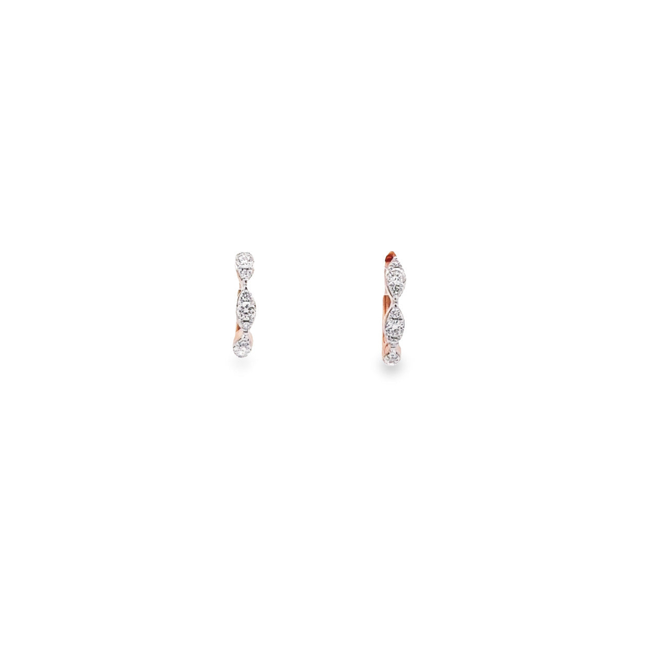 WD835 14kt marquise shape huggie hoop earring