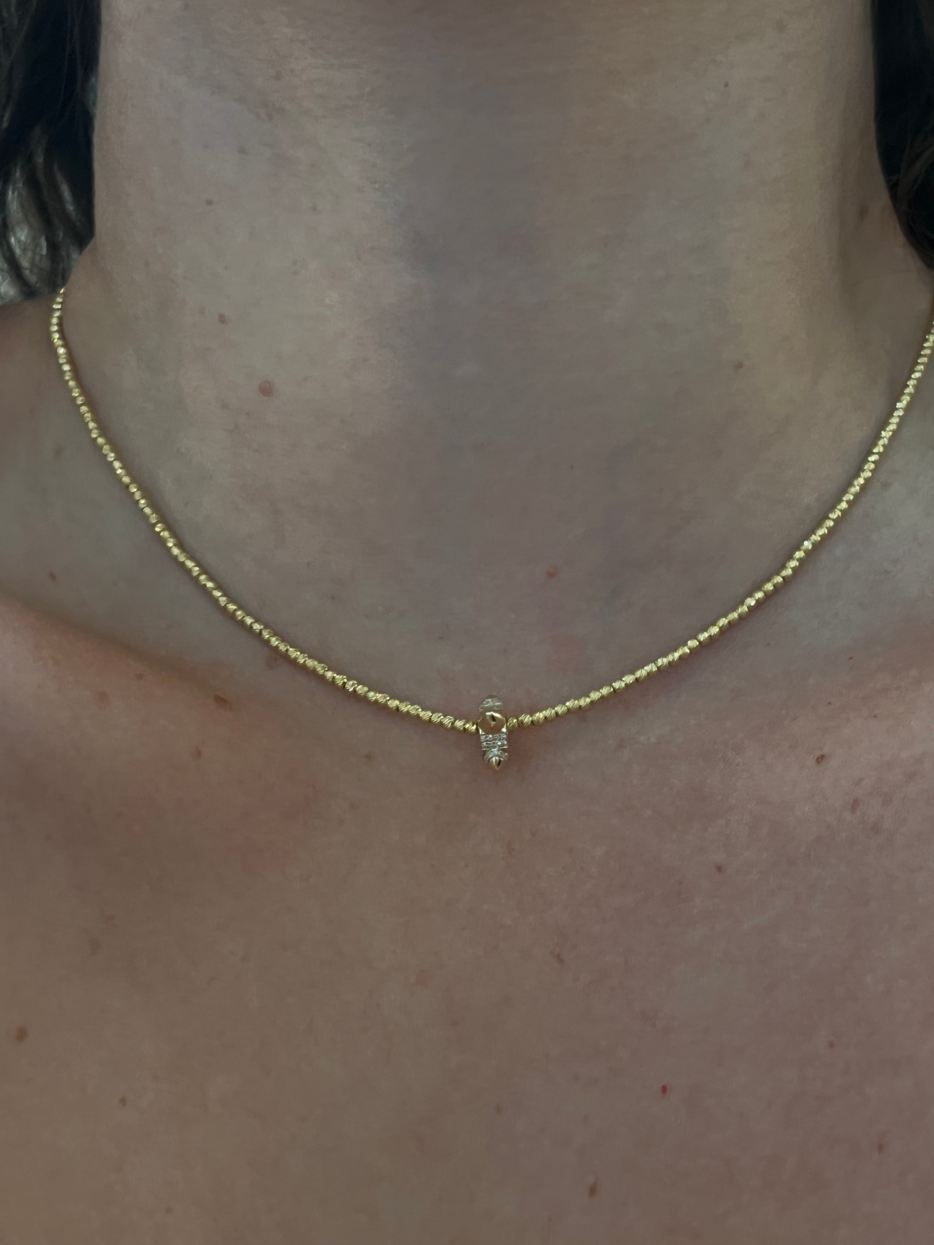 WD1856 14kt Gold 4 Spike Barrel with Diamond Detail