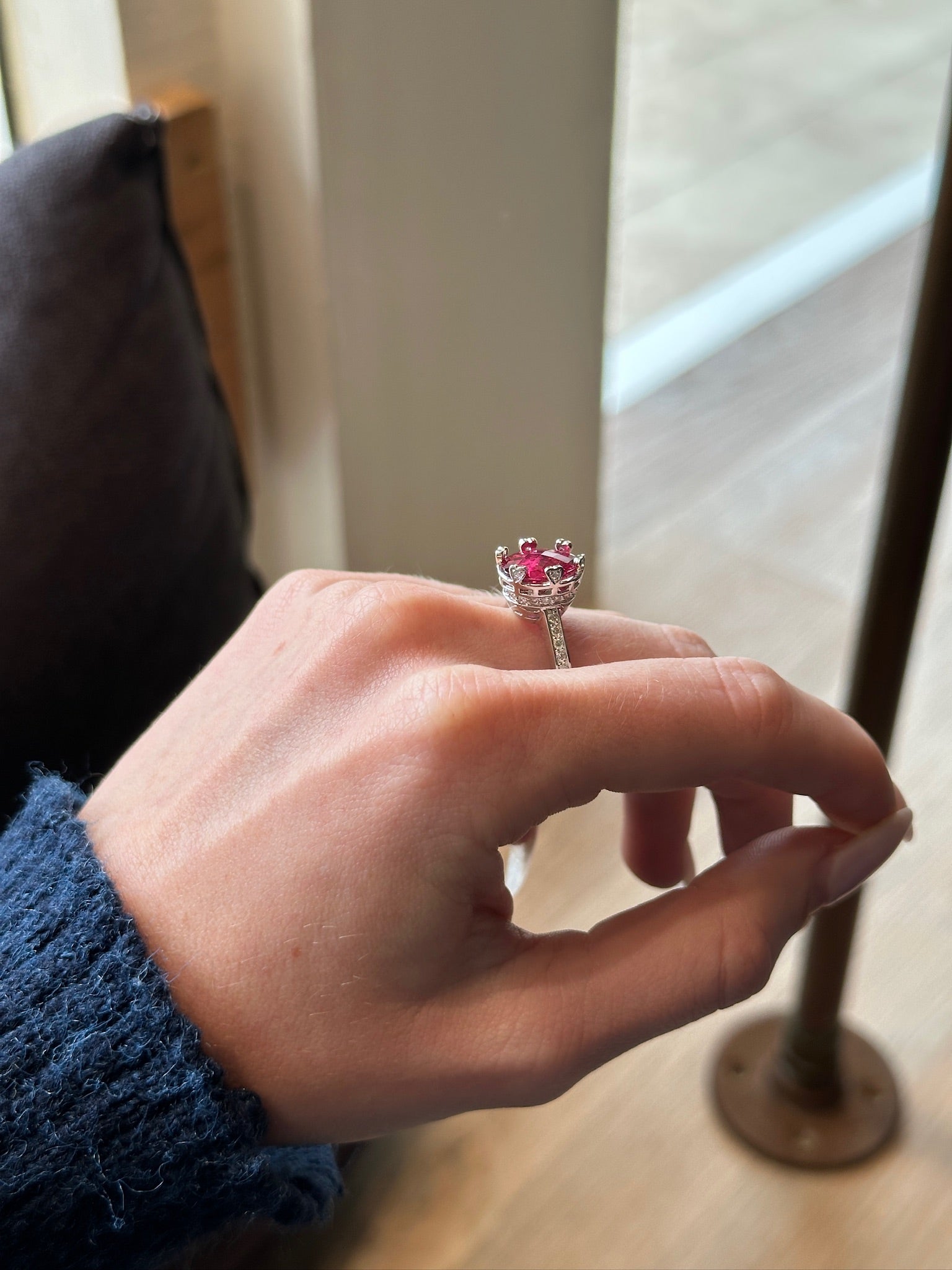 WD1792 14kt Gold Pink Tourmaline and Diamond Ring