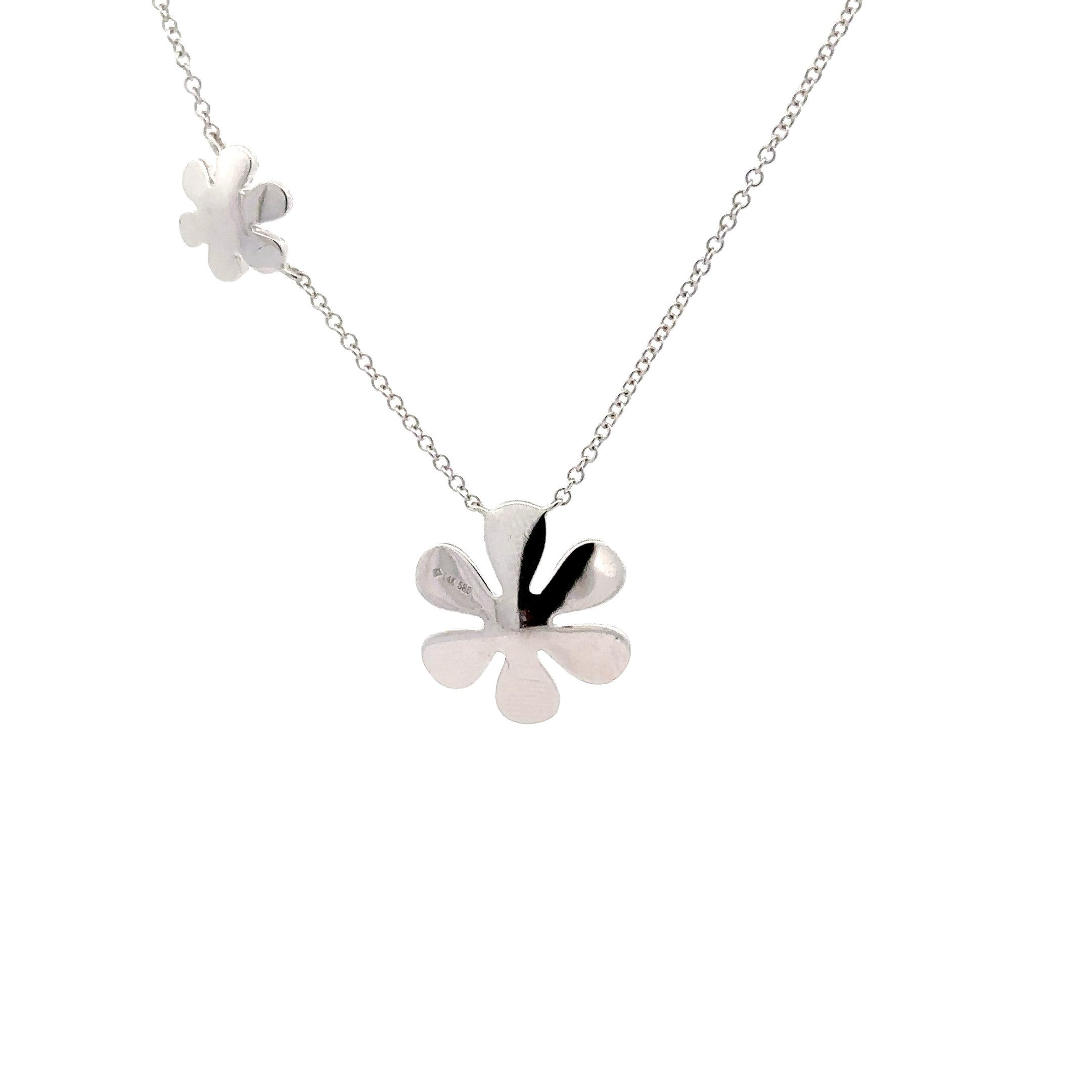 WD1690 14kt Gold Double Flower Necklace