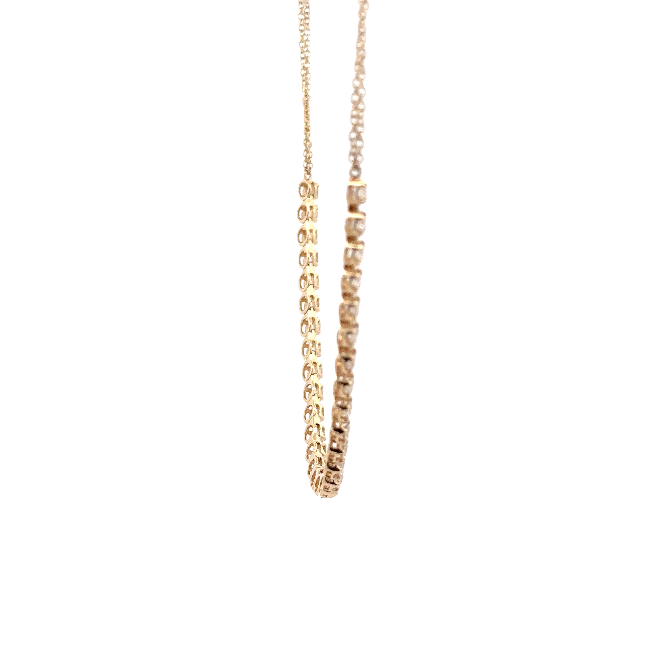 WD1720 14kt Gold Shared Prong Diamond Tennis Necklace