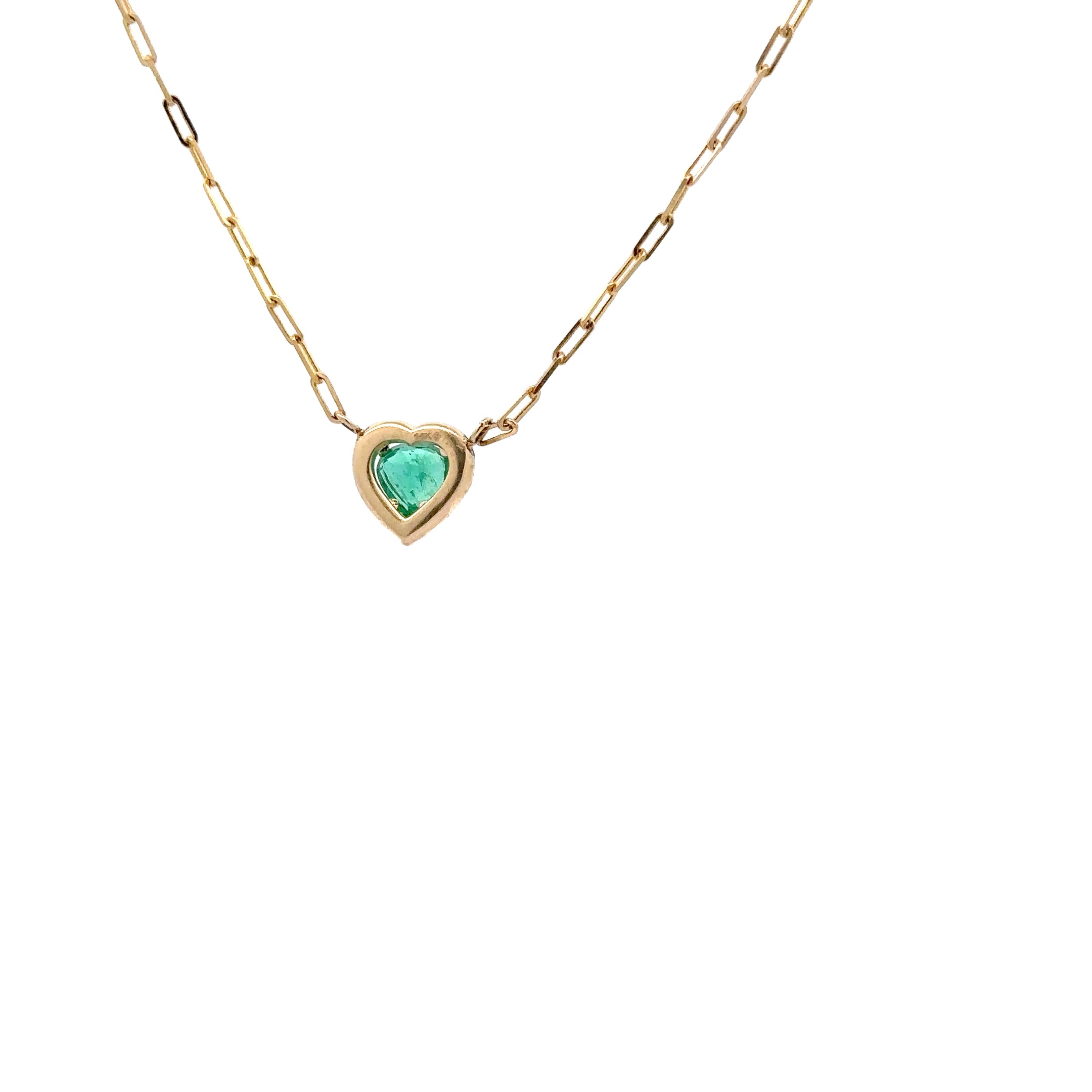 WD1325 14kt Gold Heart Shaped Emerald with Diamond Halo