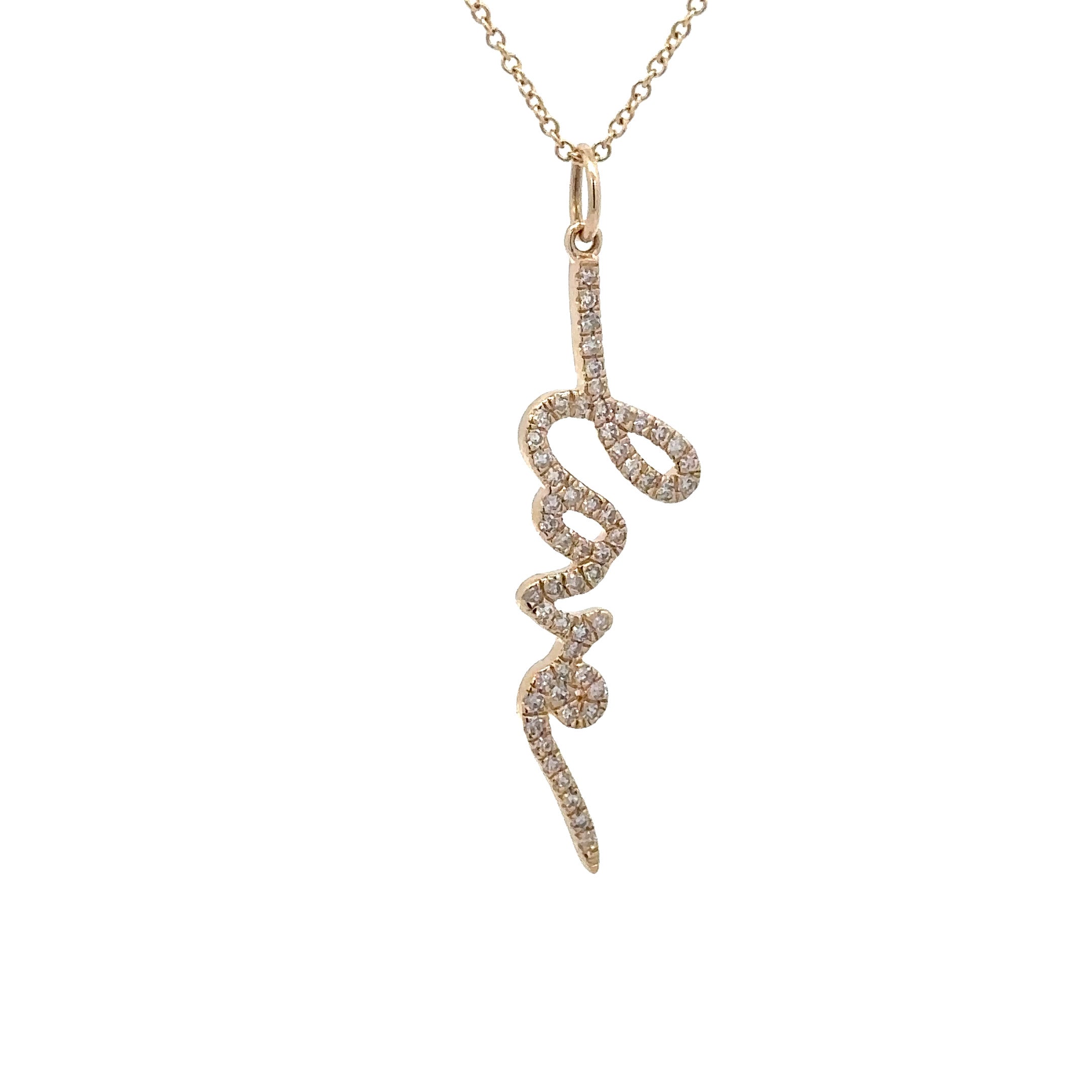 WD1798 14kt Gold Diamond Love Pendant