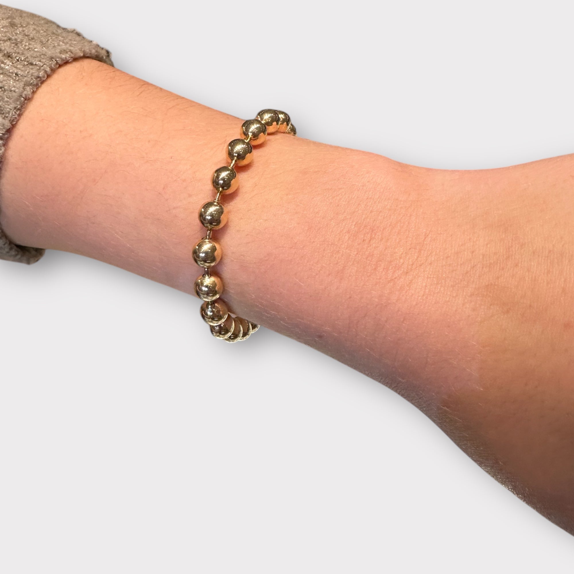 WD1177 14kt Gold Ball Chain Bracelet