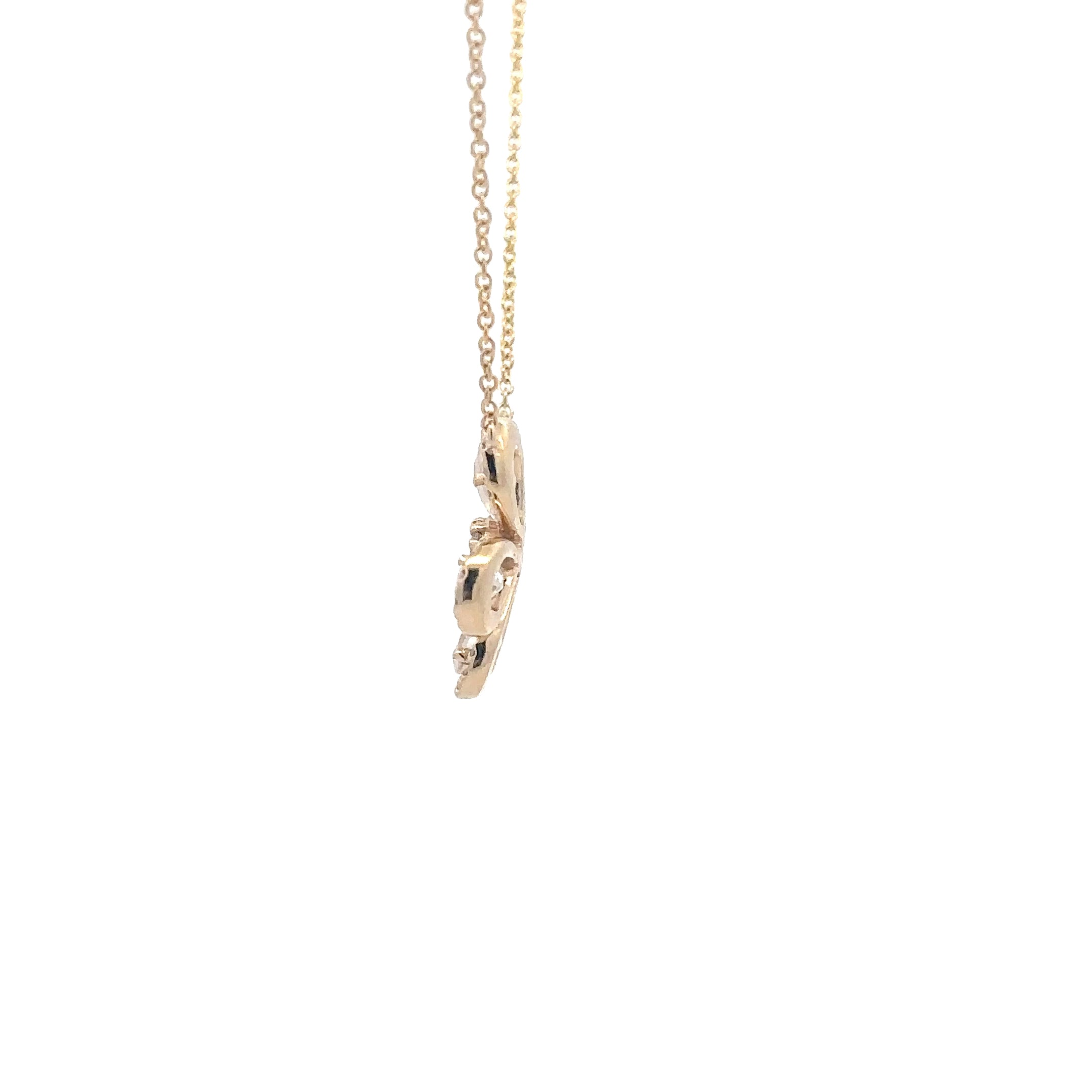 WD1797 14kt Gold Moonstone with Diamond Petal necklace