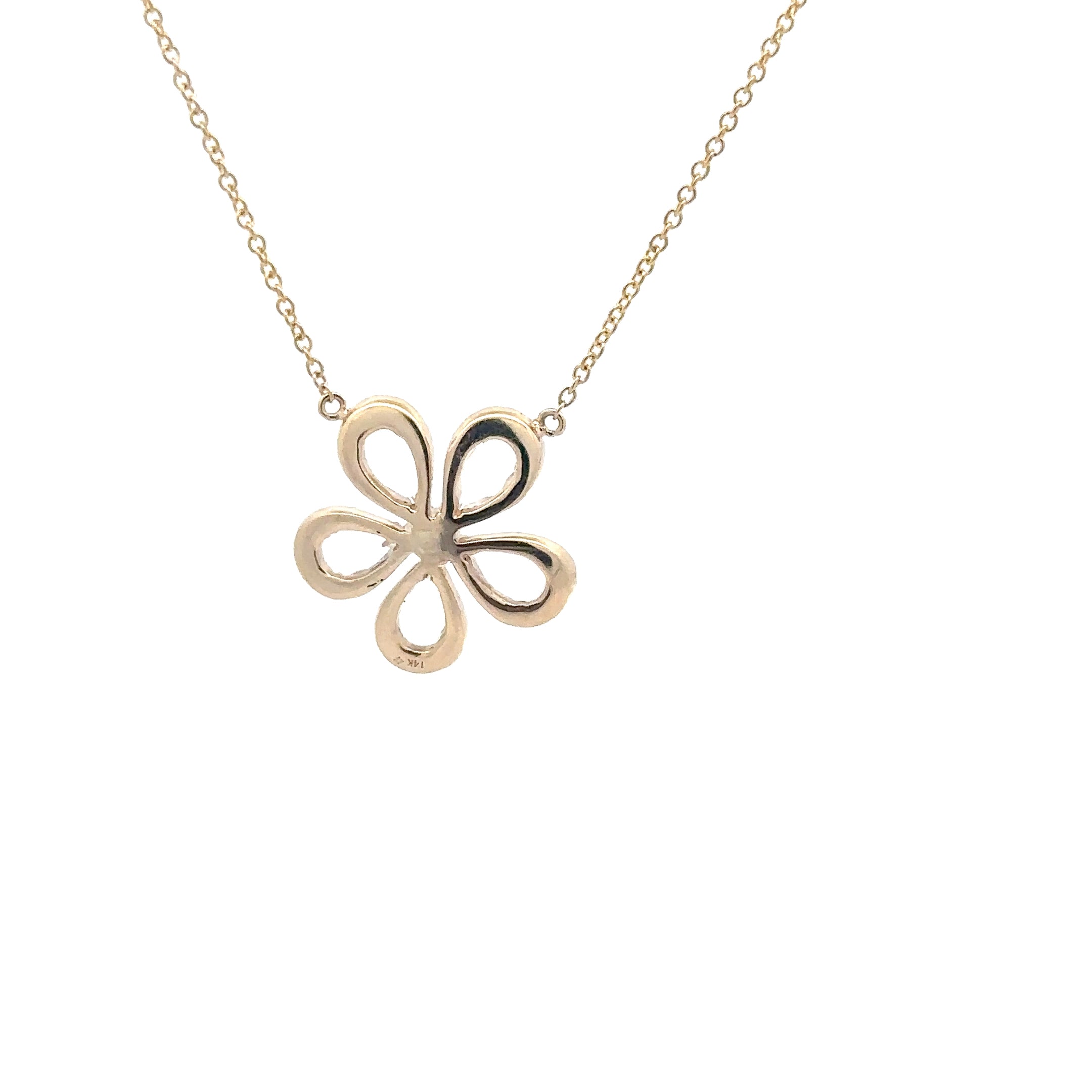 WD1797 14kt Gold Moonstone with Diamond Petal necklace