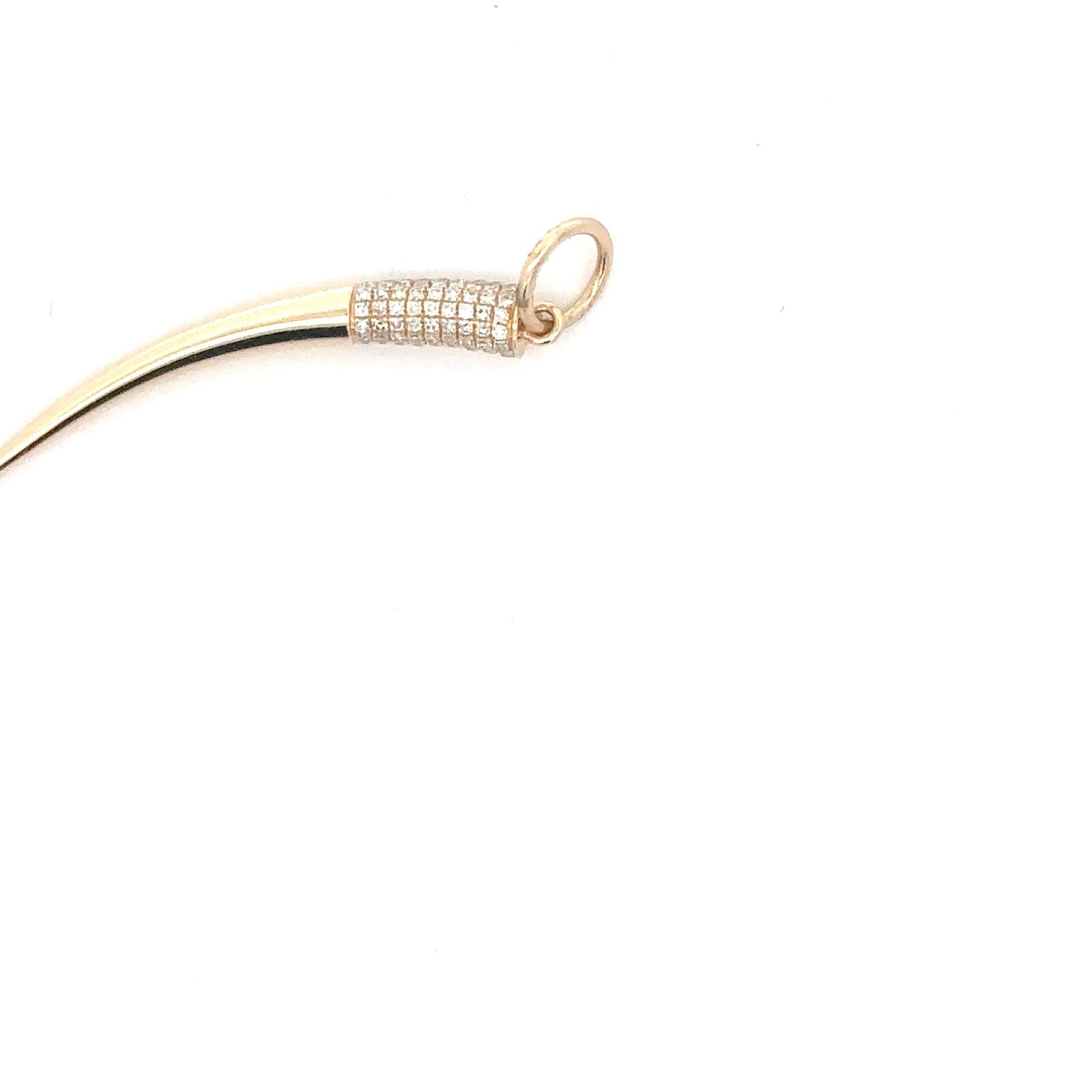 WD1799 14kt Yellow Gold Pave Diamond Horn Pendant
