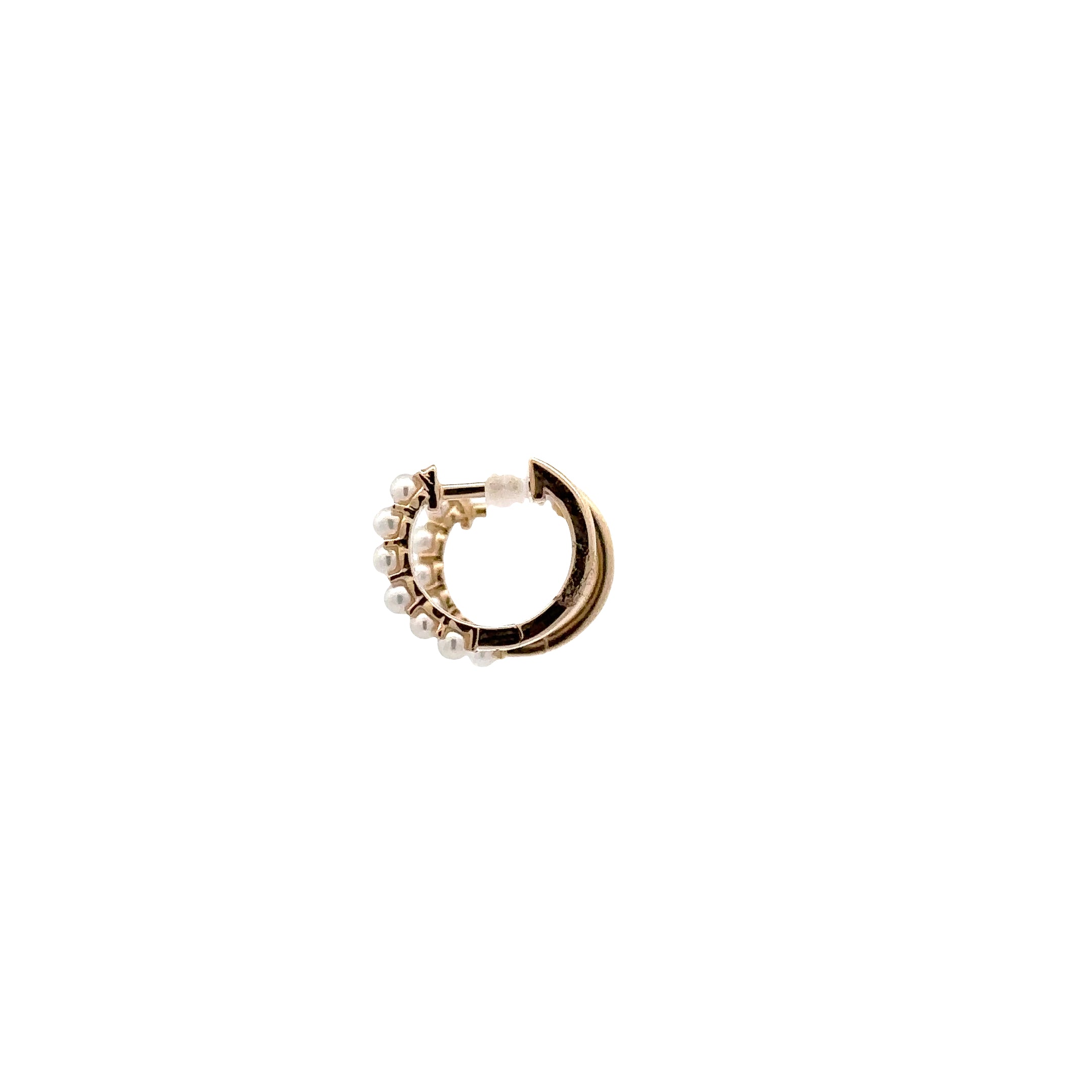 WD1807 14kt Gold Freshwater Pearl Huggie Hoops