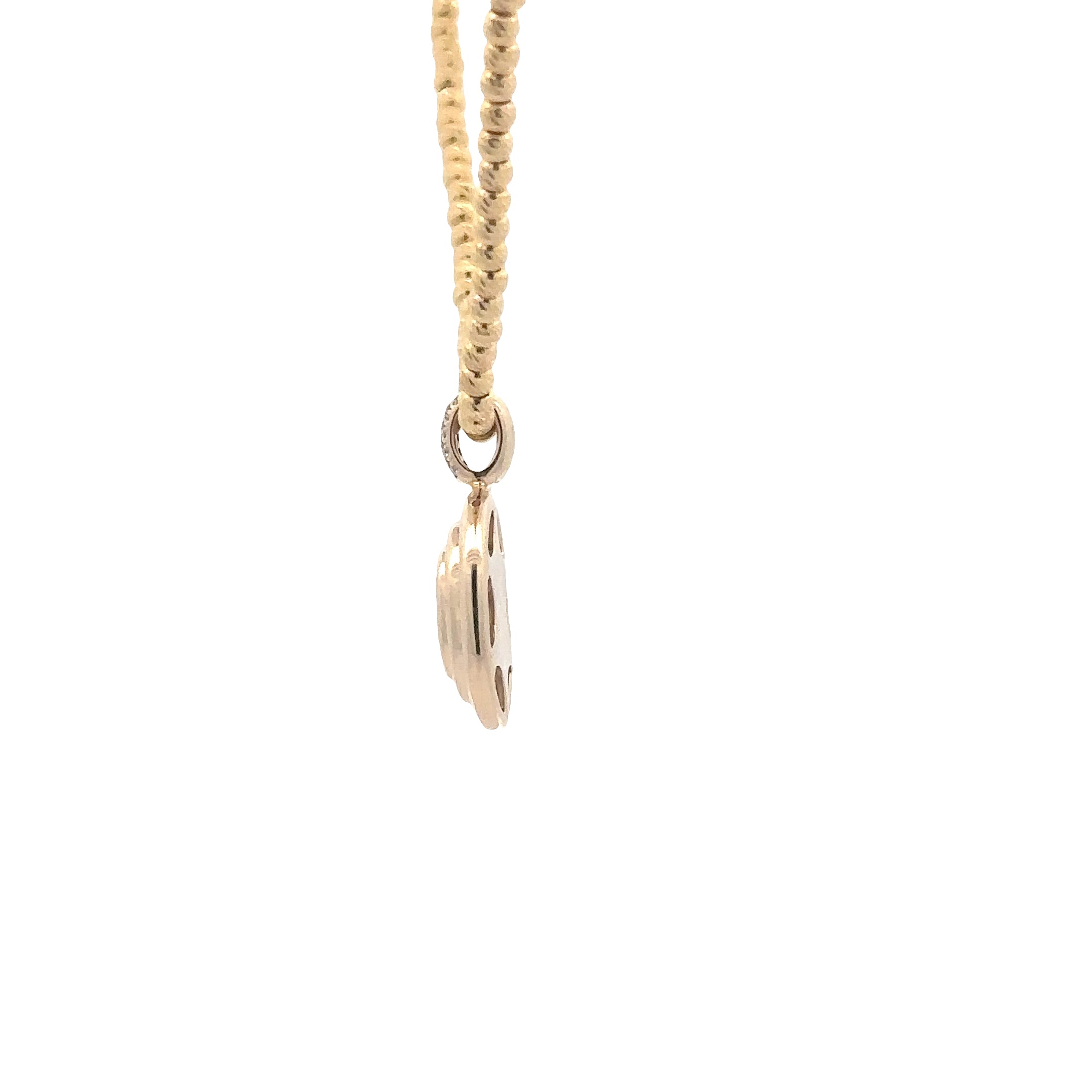 WD1824 14kt Gold Oval Pendant with Green Tourmaline and Pave Diamonds