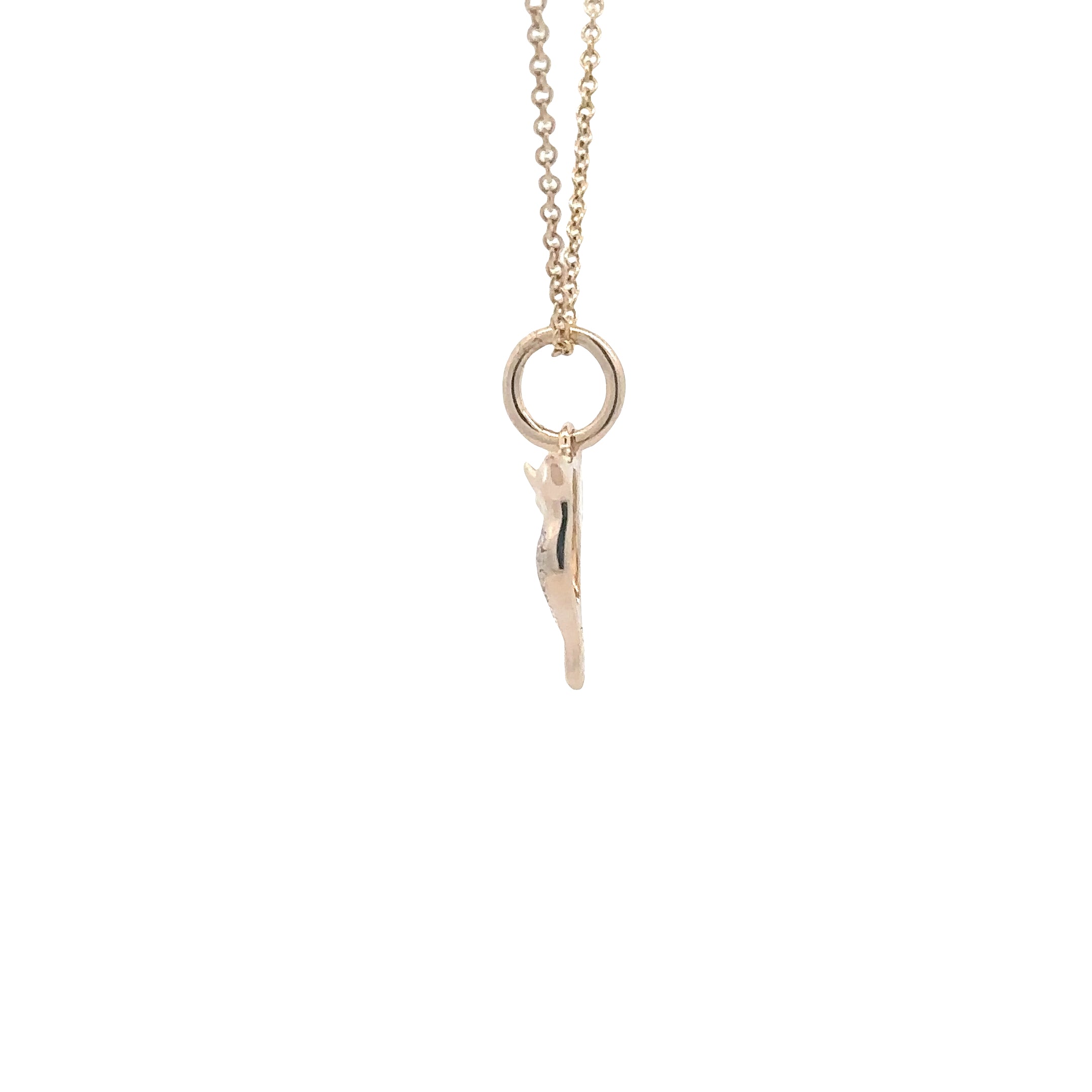 WD1825 14kt gold Pave set diamond Small humming bird with emerald eye pendant