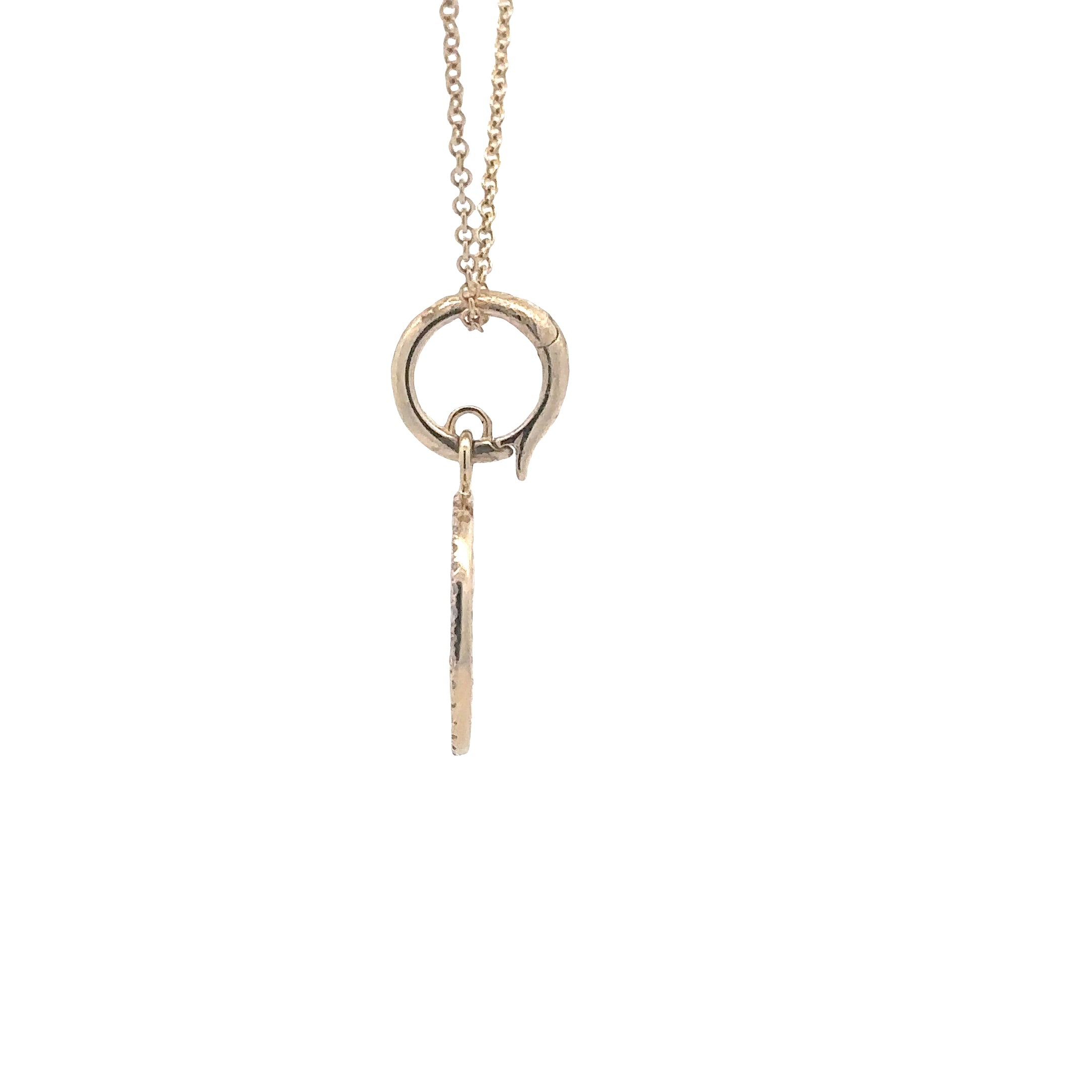 WD1828 14kt Gold Large Diamond Pave Smiley Pendant