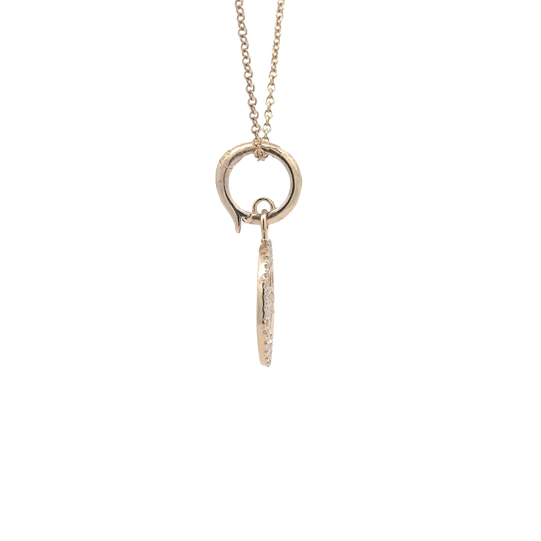 WD1828 14kt Gold Large Diamond Pave Smiley Pendant