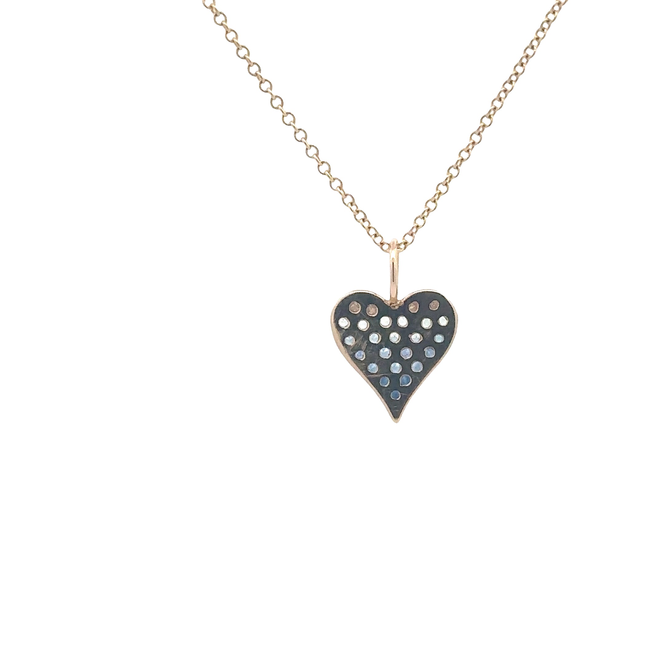 WD1829 14kt Gold Saphire Hombre Heart Pendant