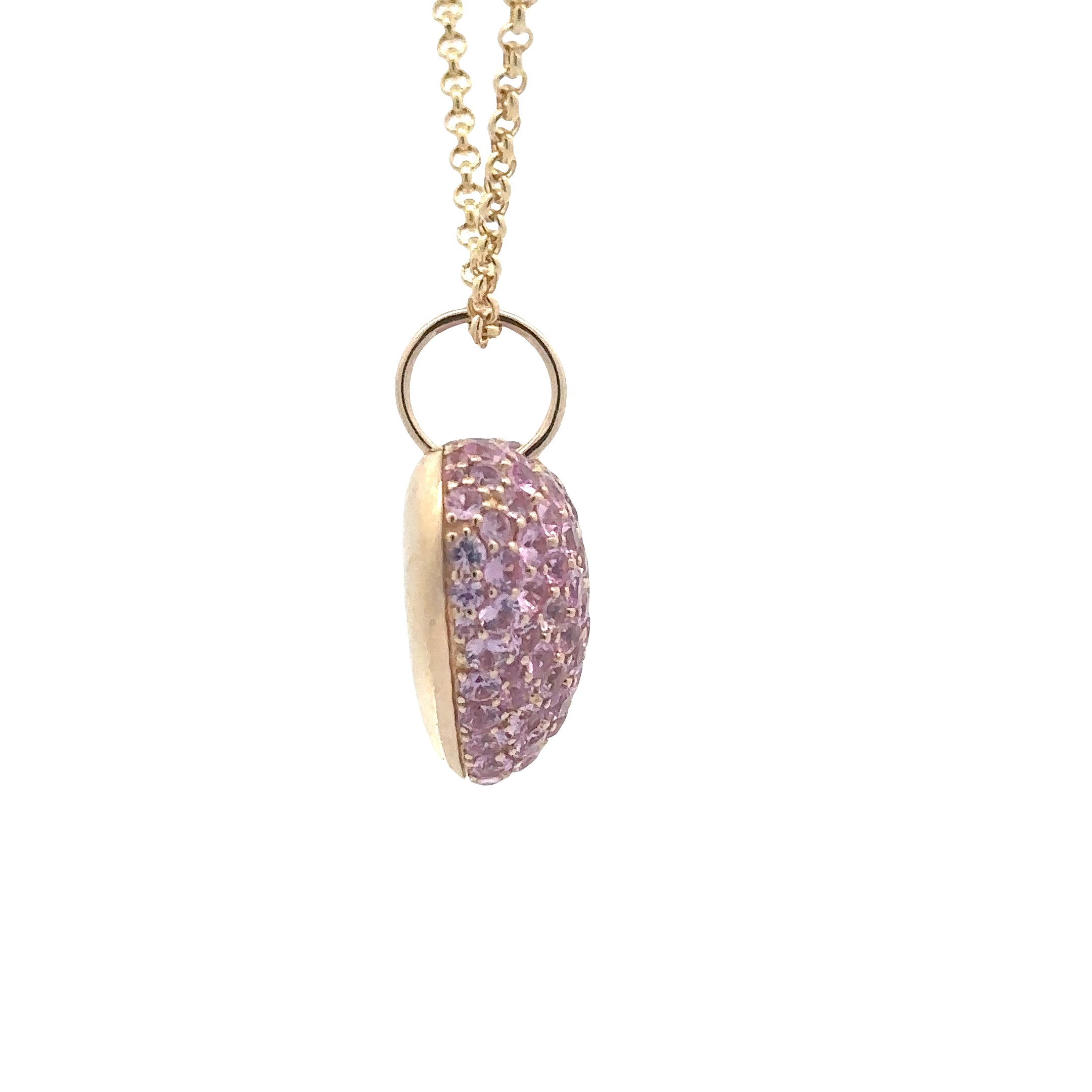 WD1830 14kt Gold Pink Sapphire Puffy Heart