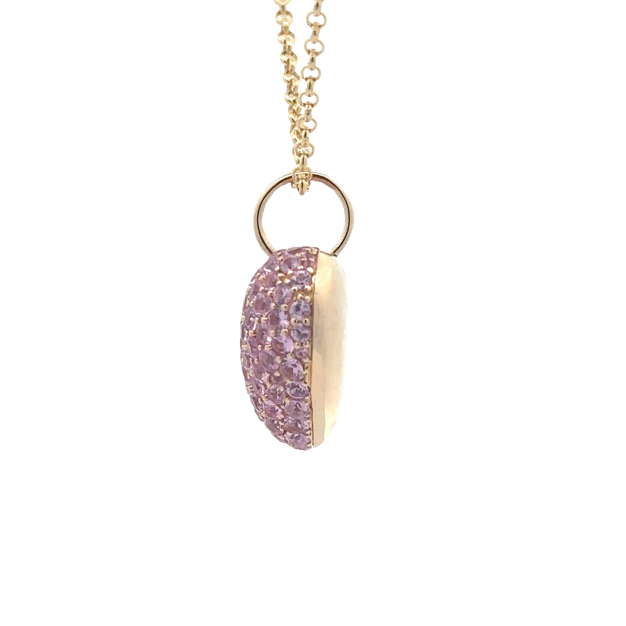 WD1830 14kt Gold Pink Sapphire Puffy Heart