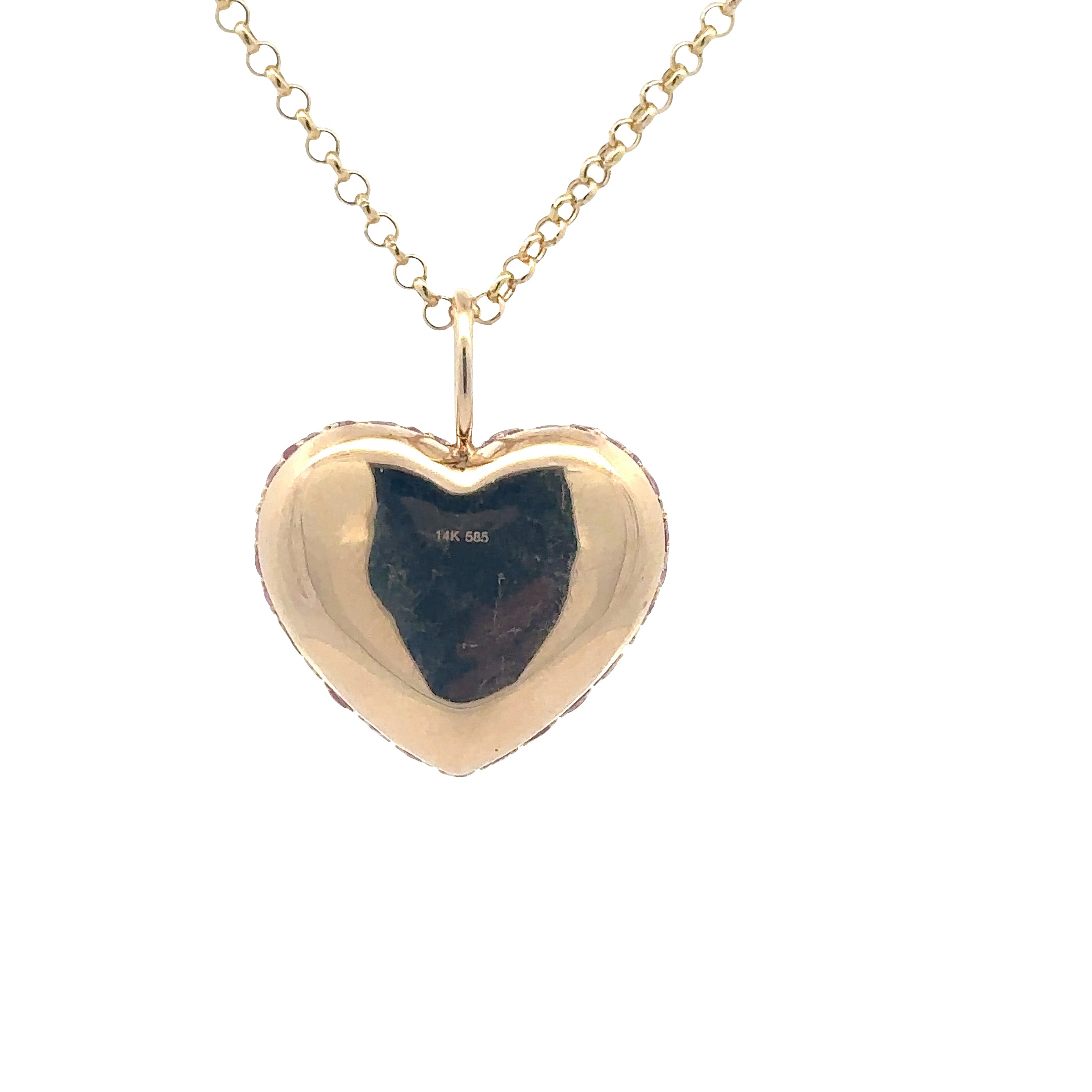WD1830 14kt Gold Pink Sapphire Puffy Heart