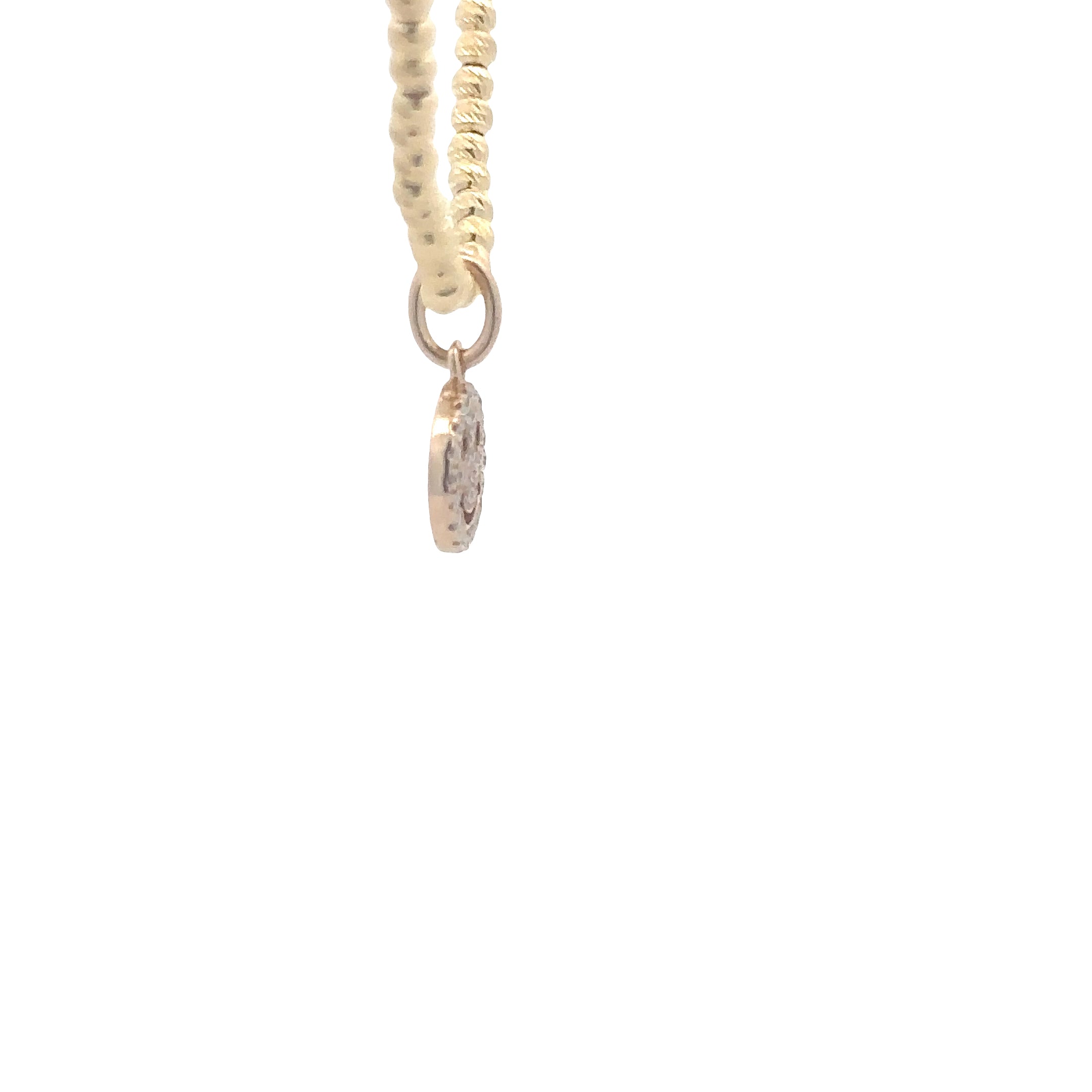 WD1831 14kt Gold Small Diamond Pave Smiley Pendant