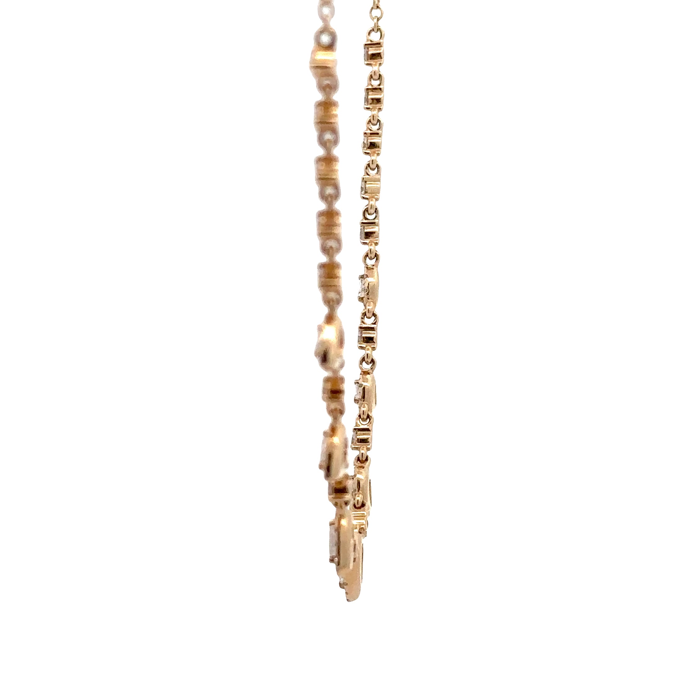 WD1849 14kt Gold multi drop diamond necklace