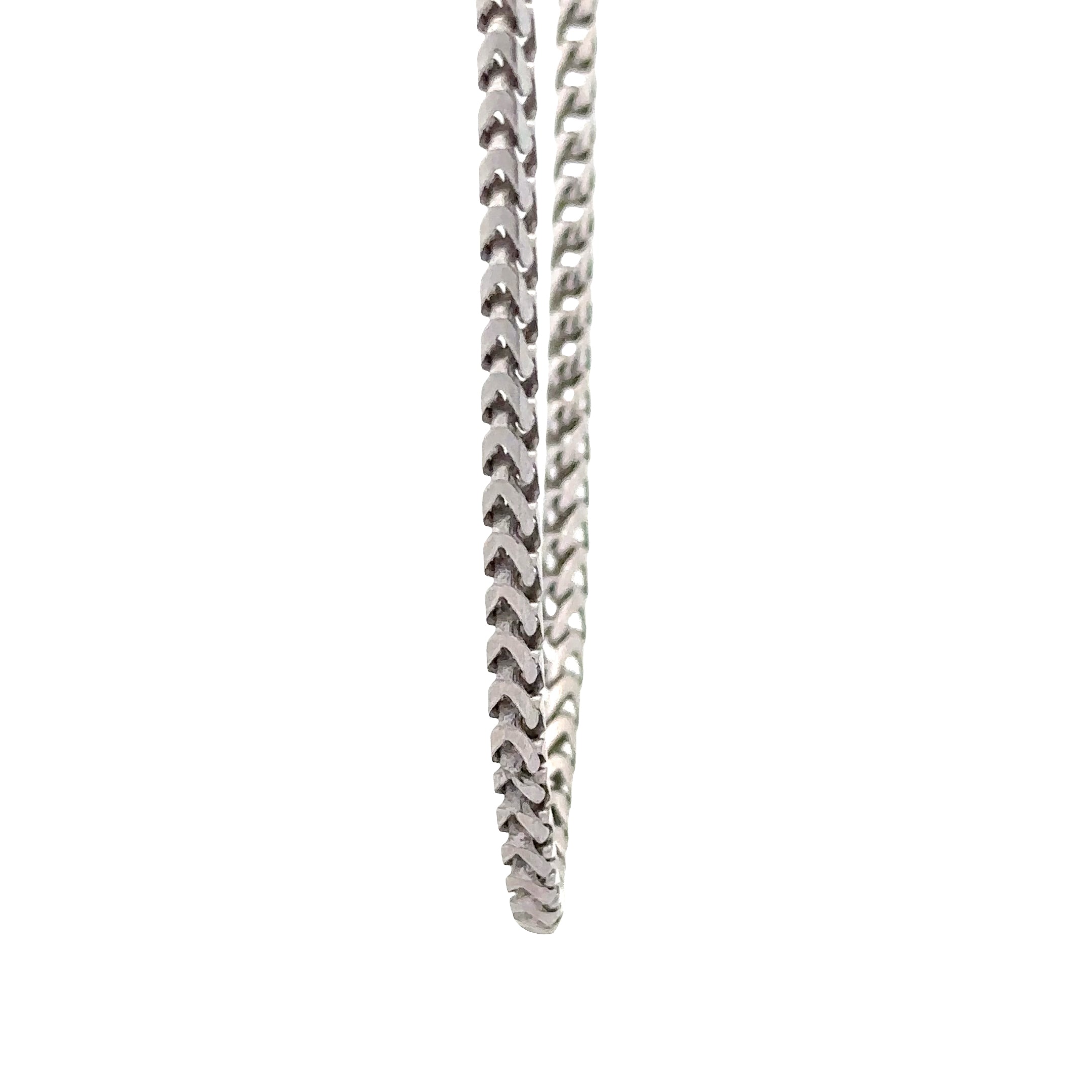 FRN230RH Italian Sterling Silver Rhodium 2.5MM Franco Chain
