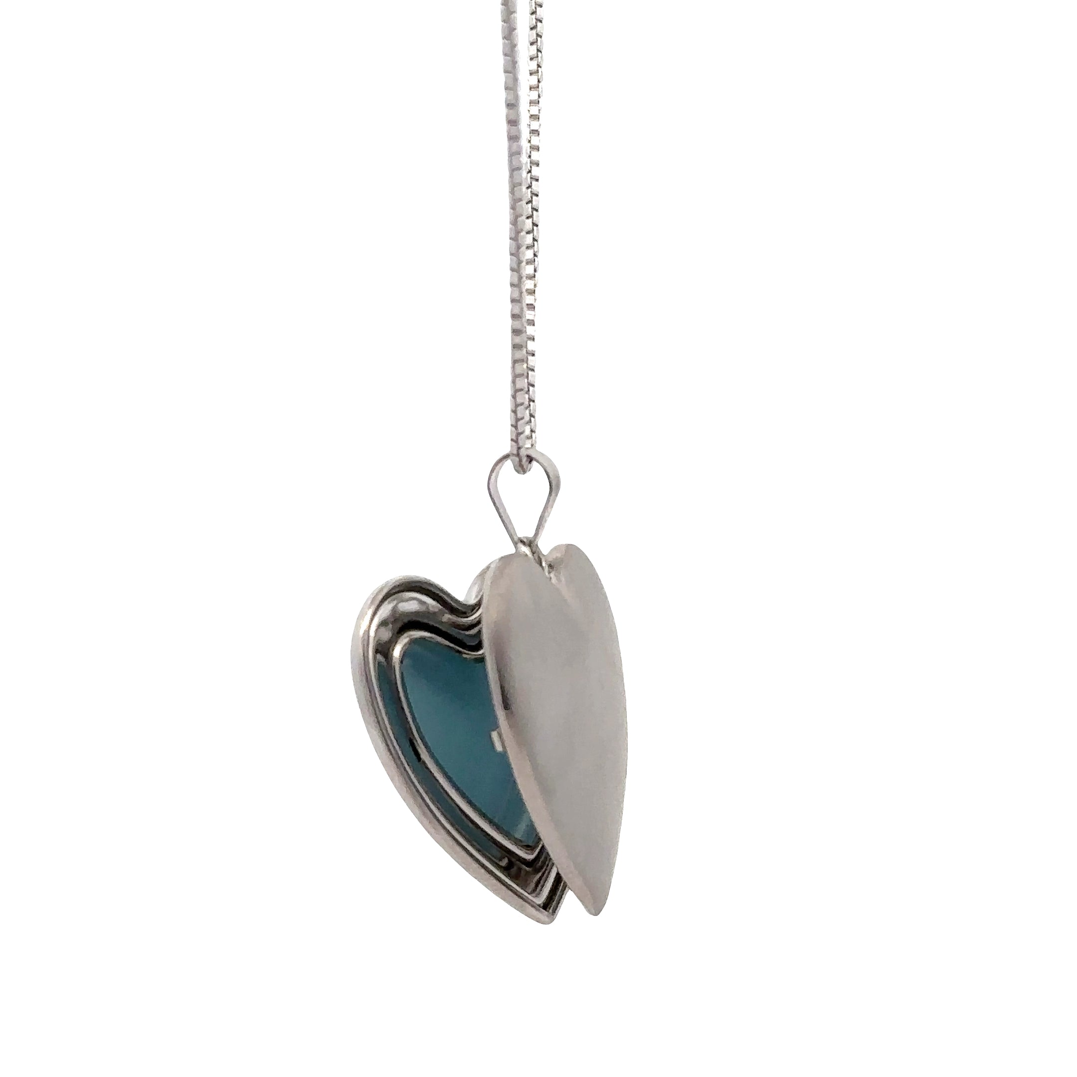 6LH24120H-BX19H Italian Sterling silver with Rhodium Engraveable Locket with 24" Box Chain