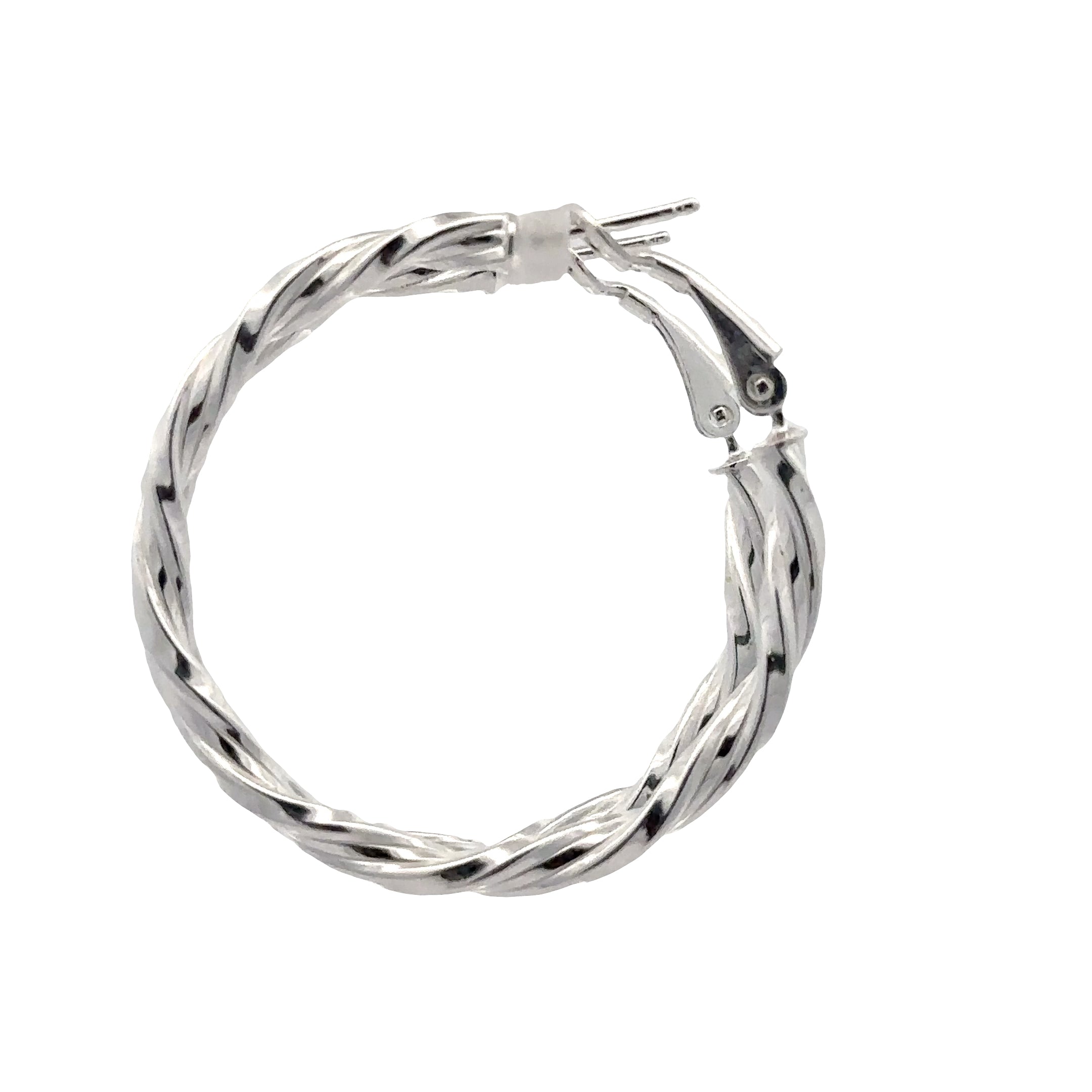 SS15-359134 Italian Sterling Silver 1 3/8" Twist Hoop