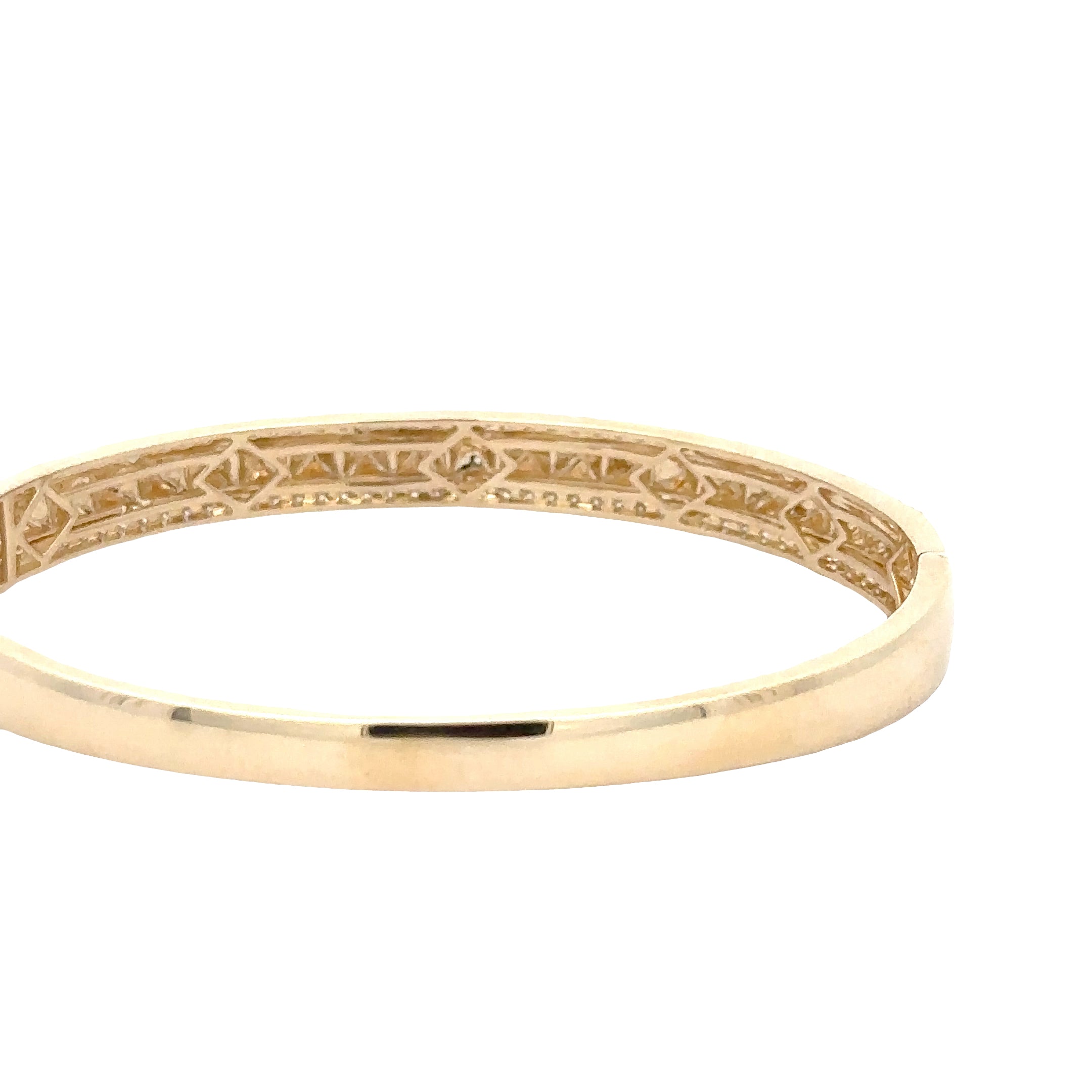 WD1879 14kt Gol Pave Diamond Open Cuff Bangle