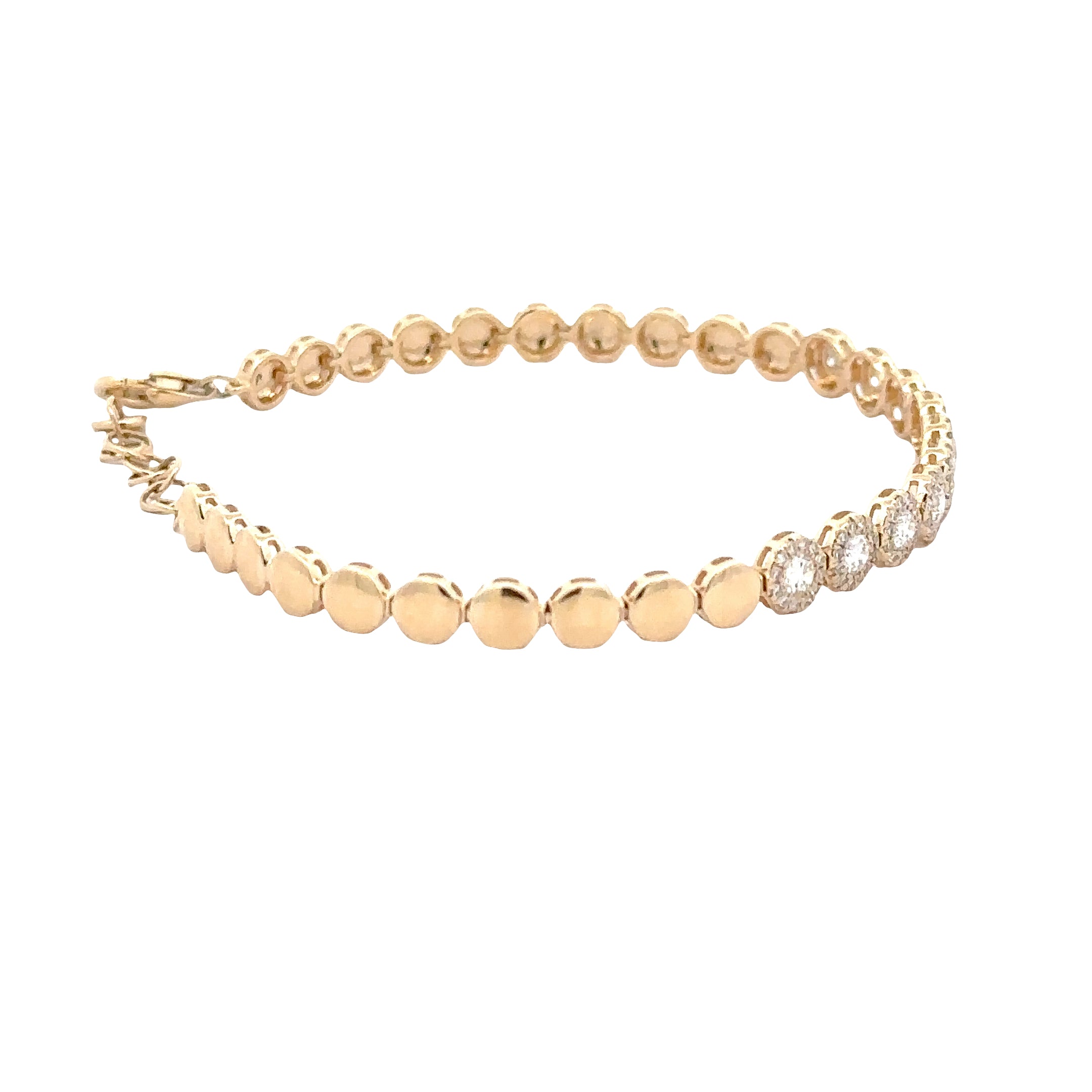 WD1892 14kt Gold Circle Bracelet with Diamond Detail