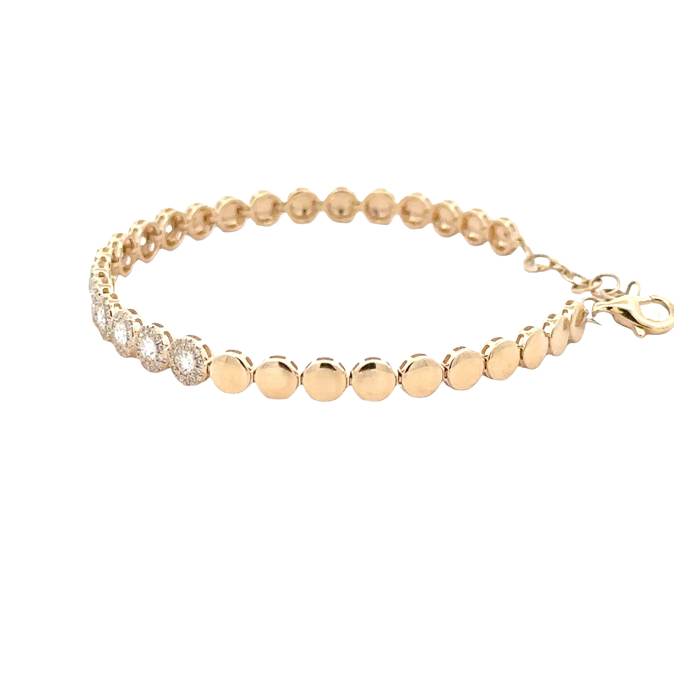 WD1892 14kt Gold Circle Bracelet with Diamond Detail