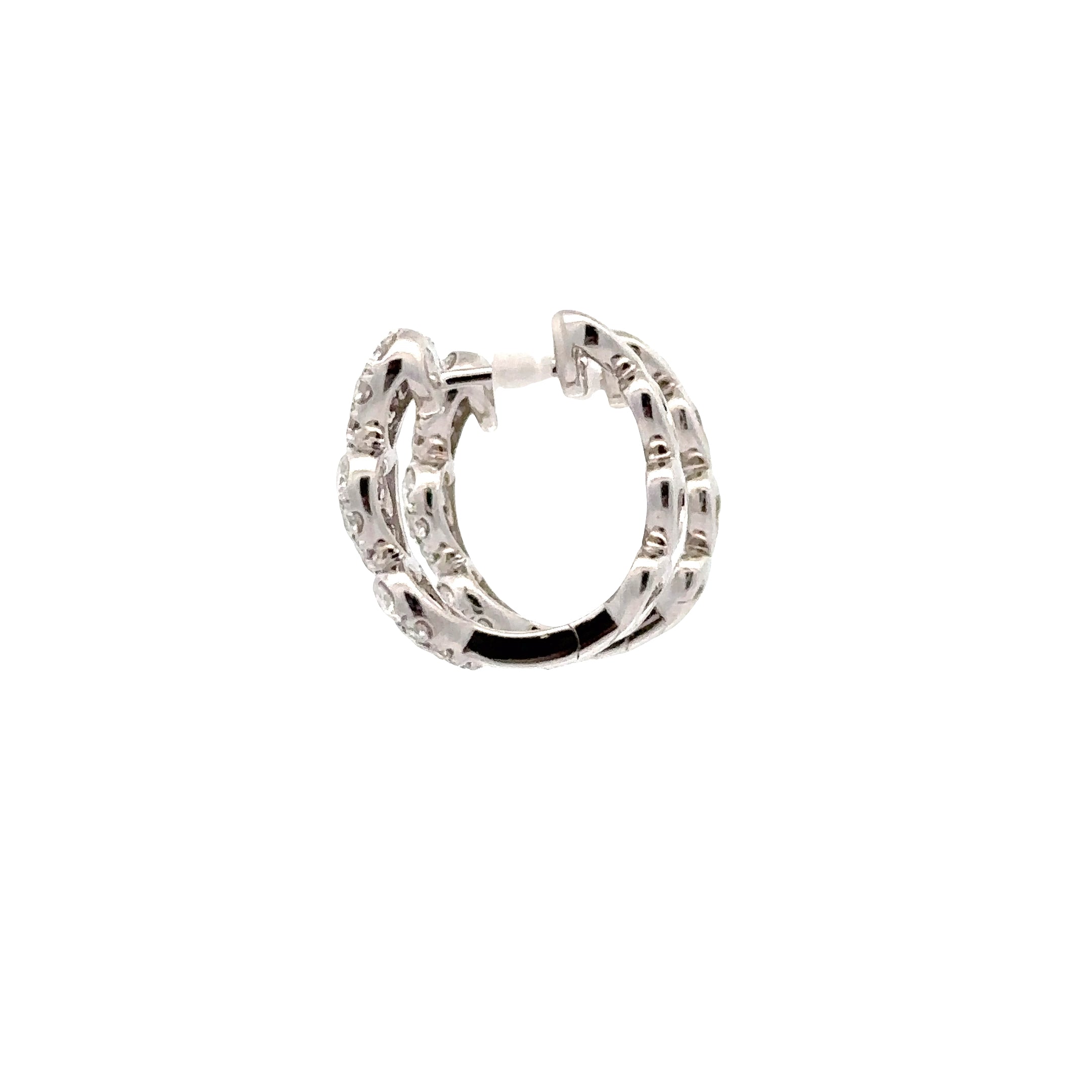 WD1902 14kt Gold Heart Shaped Diamond Hoops