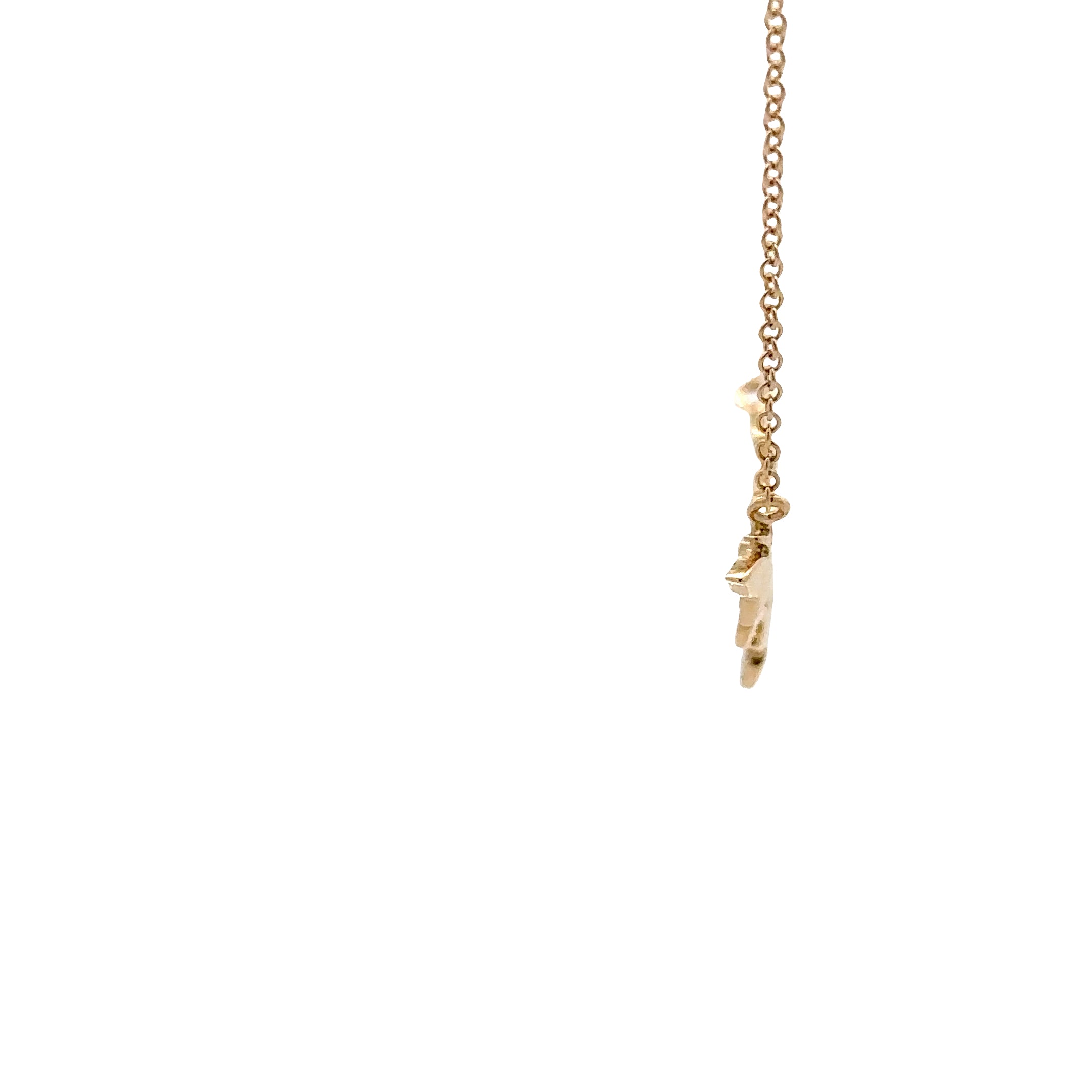 WD1919 14kt Yellow Gold and Diamond 5 Butterfly Necklace