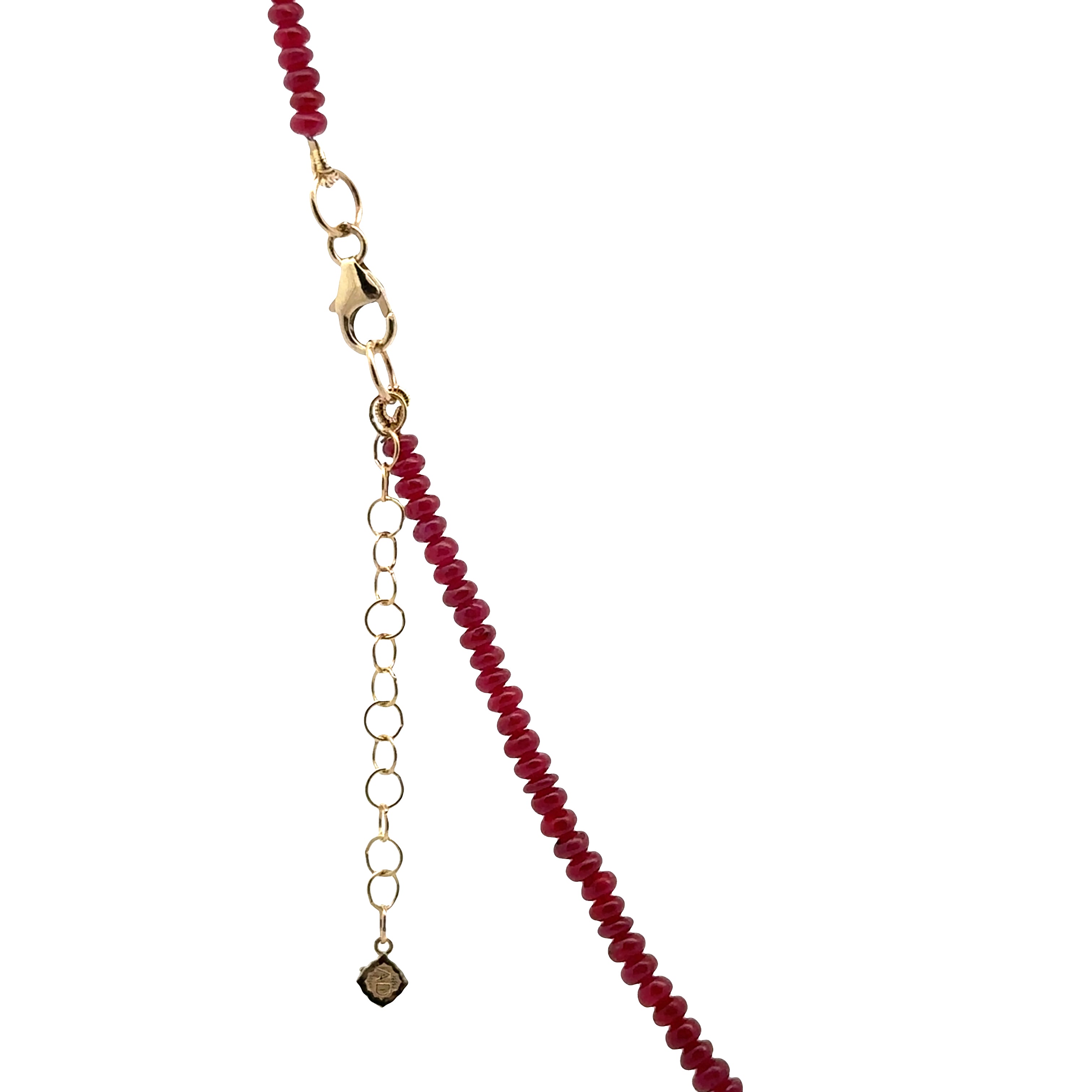 WD1928 Faceted Ruby Necklace — 14K Yellow Gold