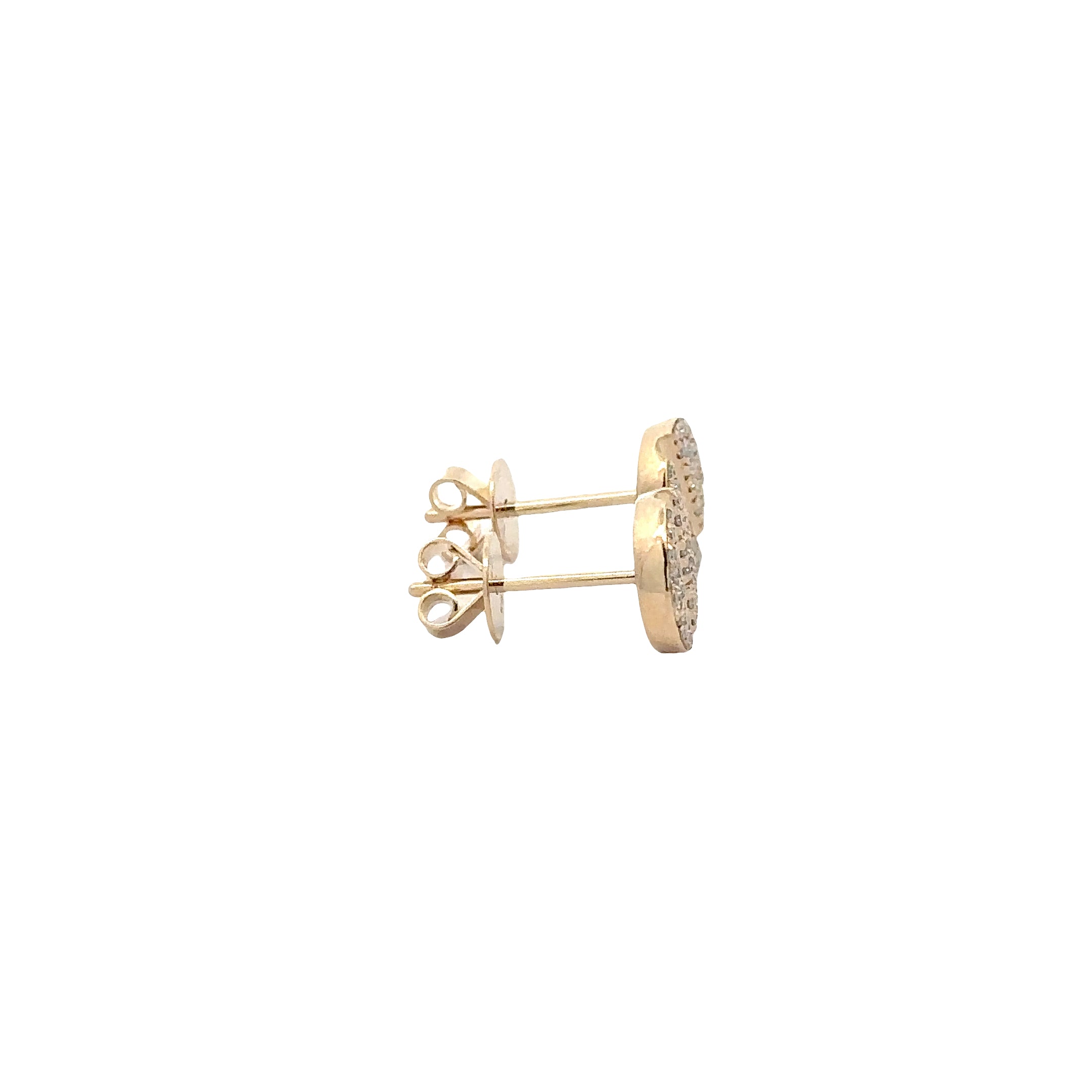 WD1910 14kt Pave stud nailhead earrings
