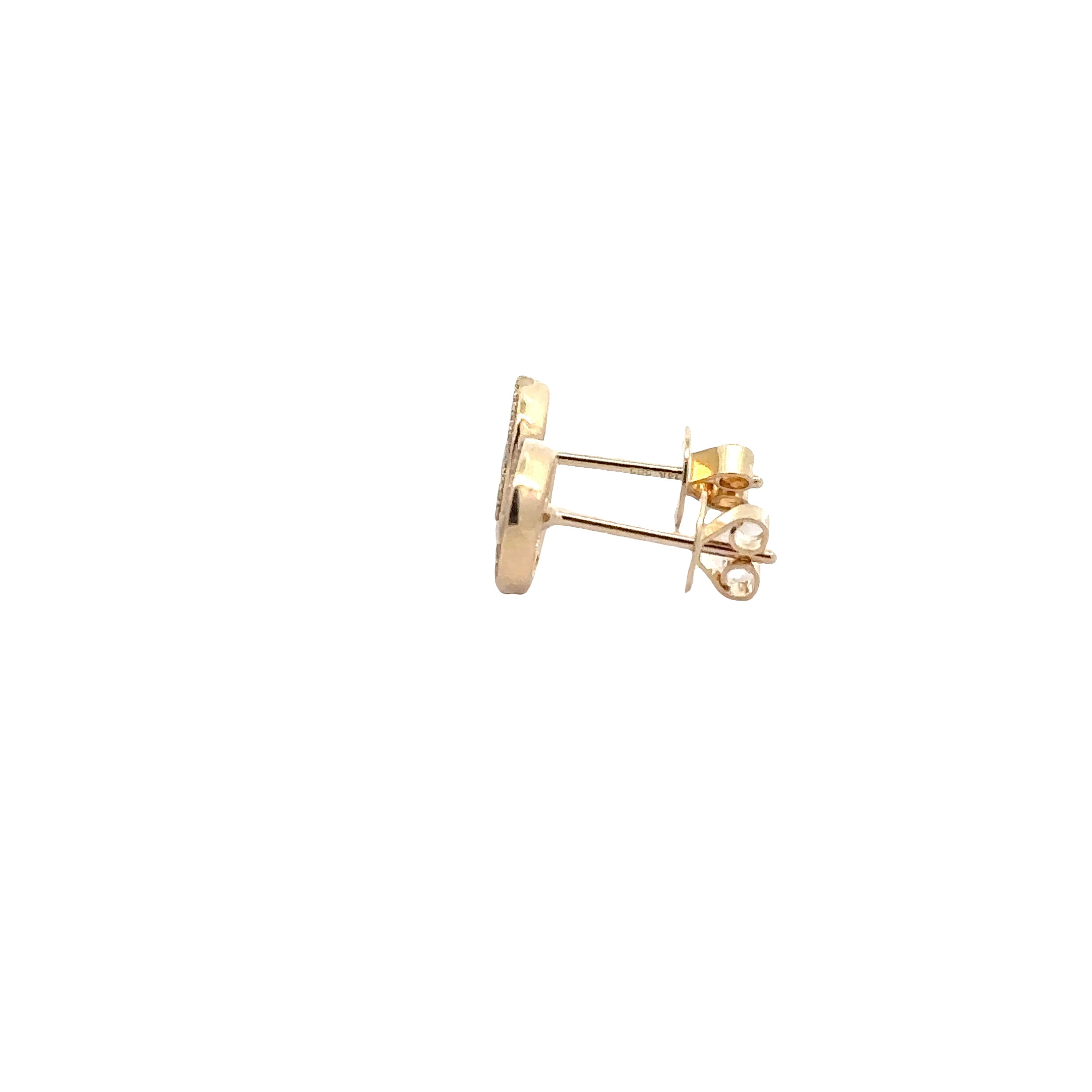 WD1910 14kt Pave stud nailhead earrings