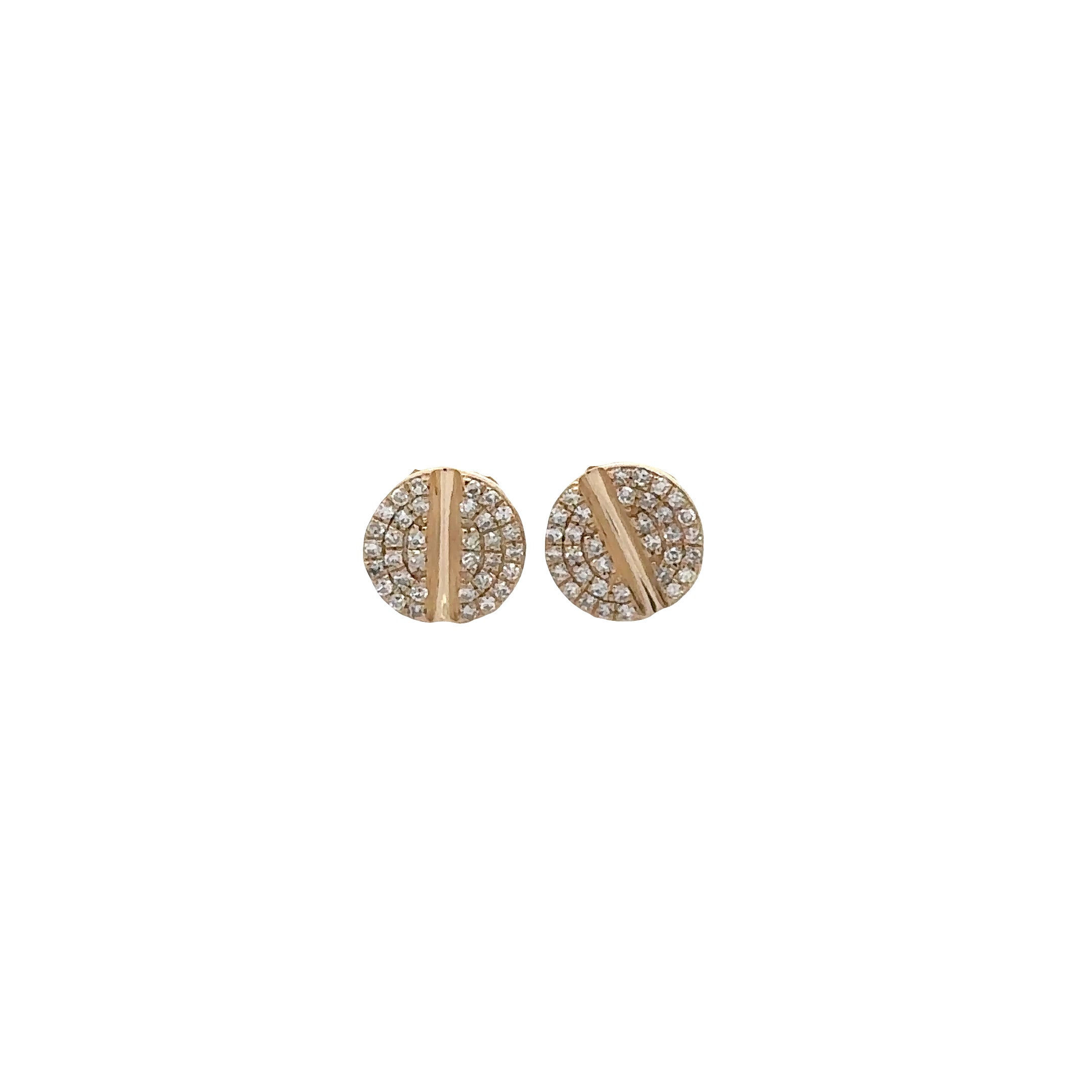 WD1910 14kt Pave stud nailhead earrings