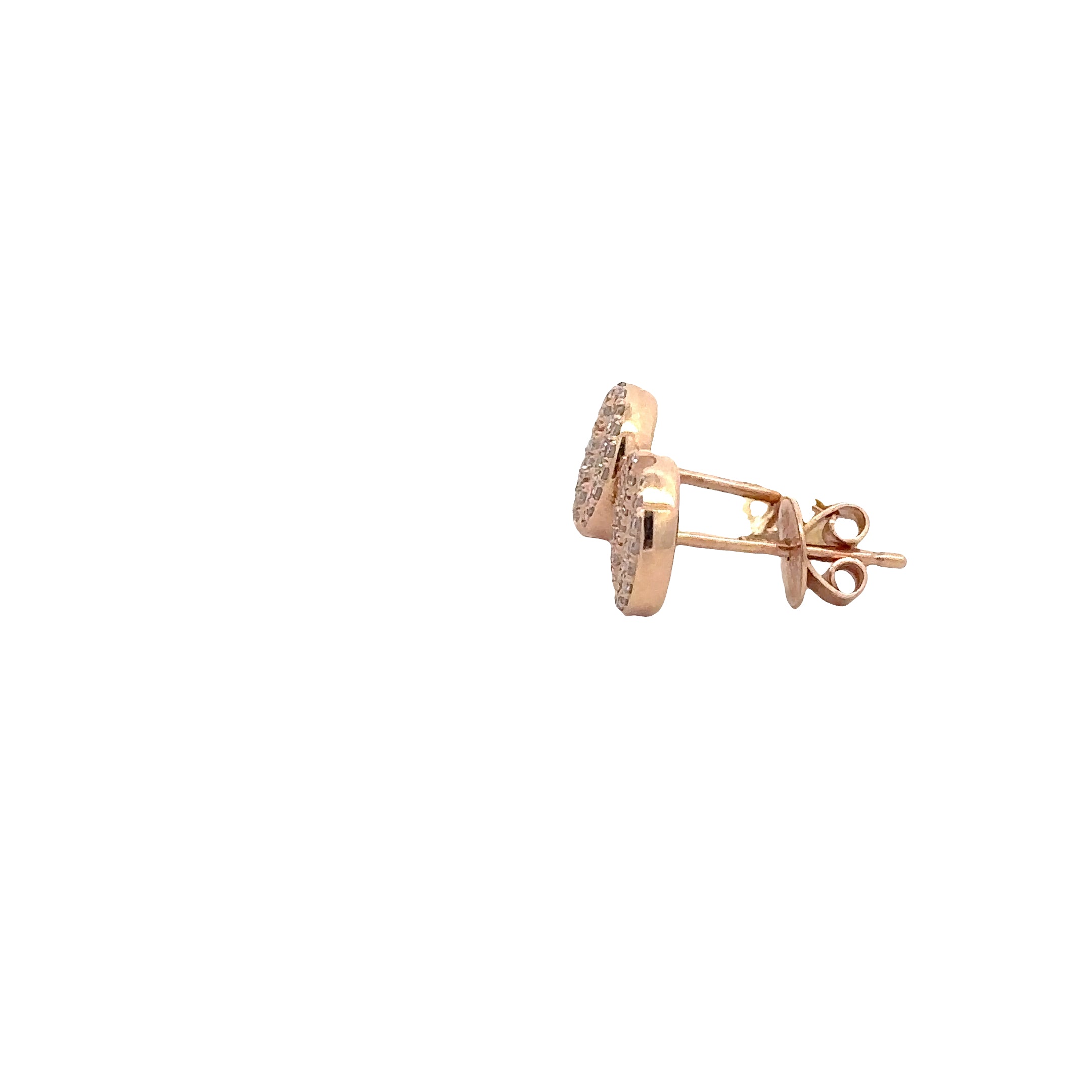 WD1910 14kt Pave stud nailhead earrings