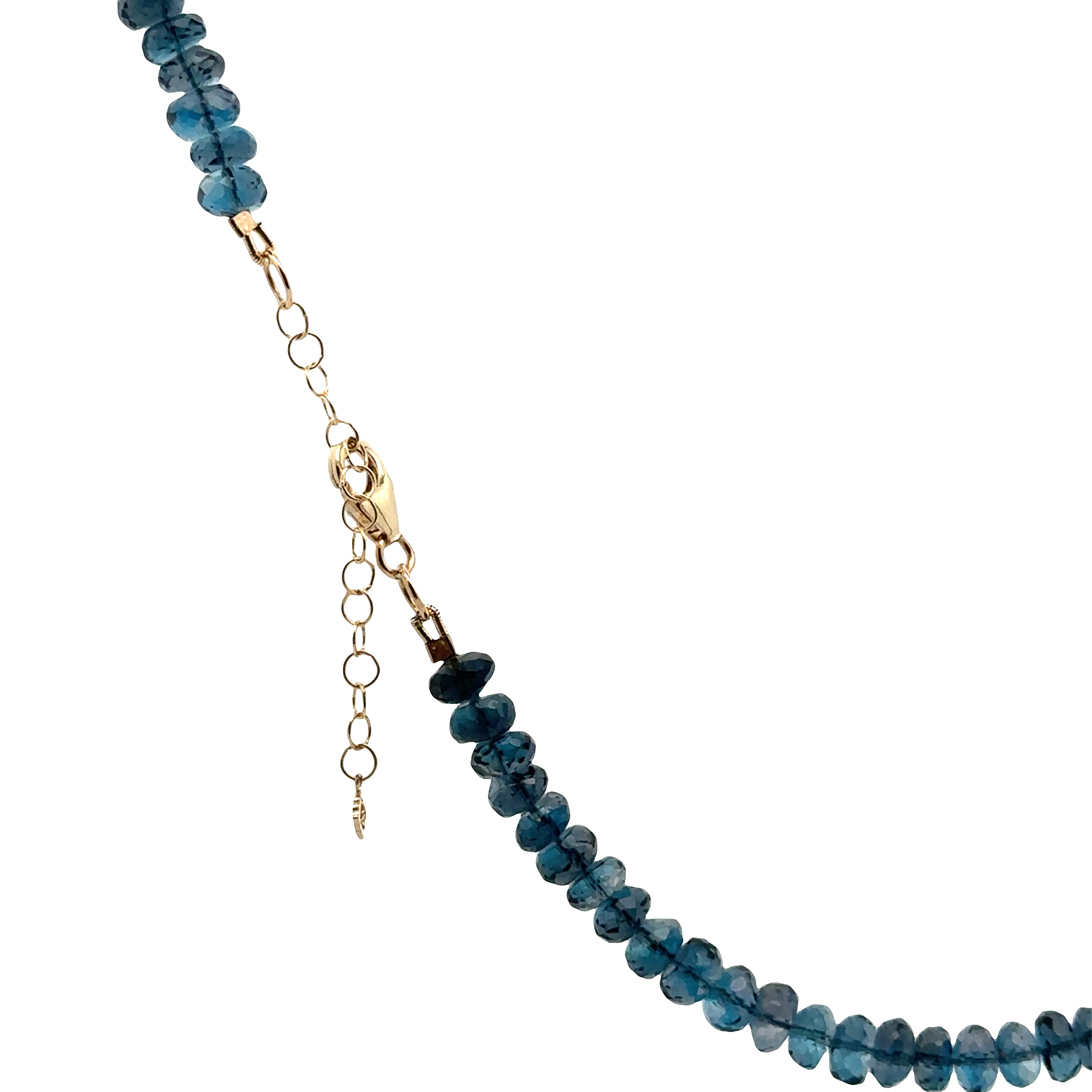 WD1936 London Blue Topaz Beaded Necklace — 14K Yellow Gold