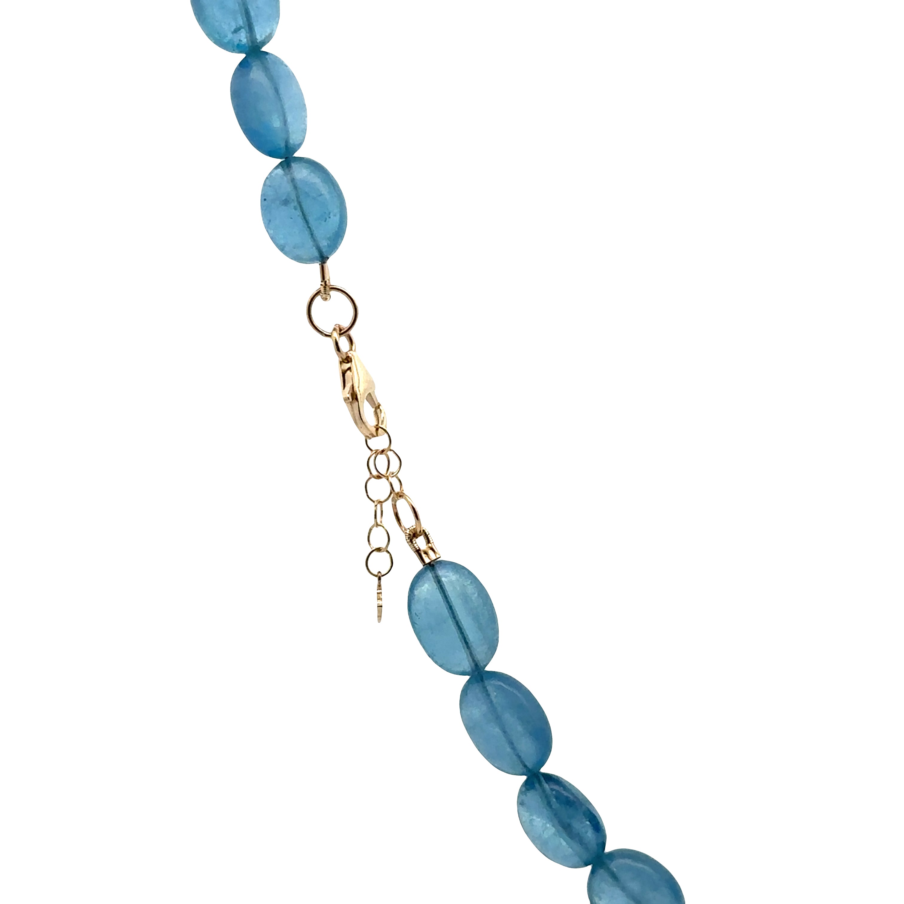 WD1933 Aqua Beaded Necklace — 14K Yellow Gold