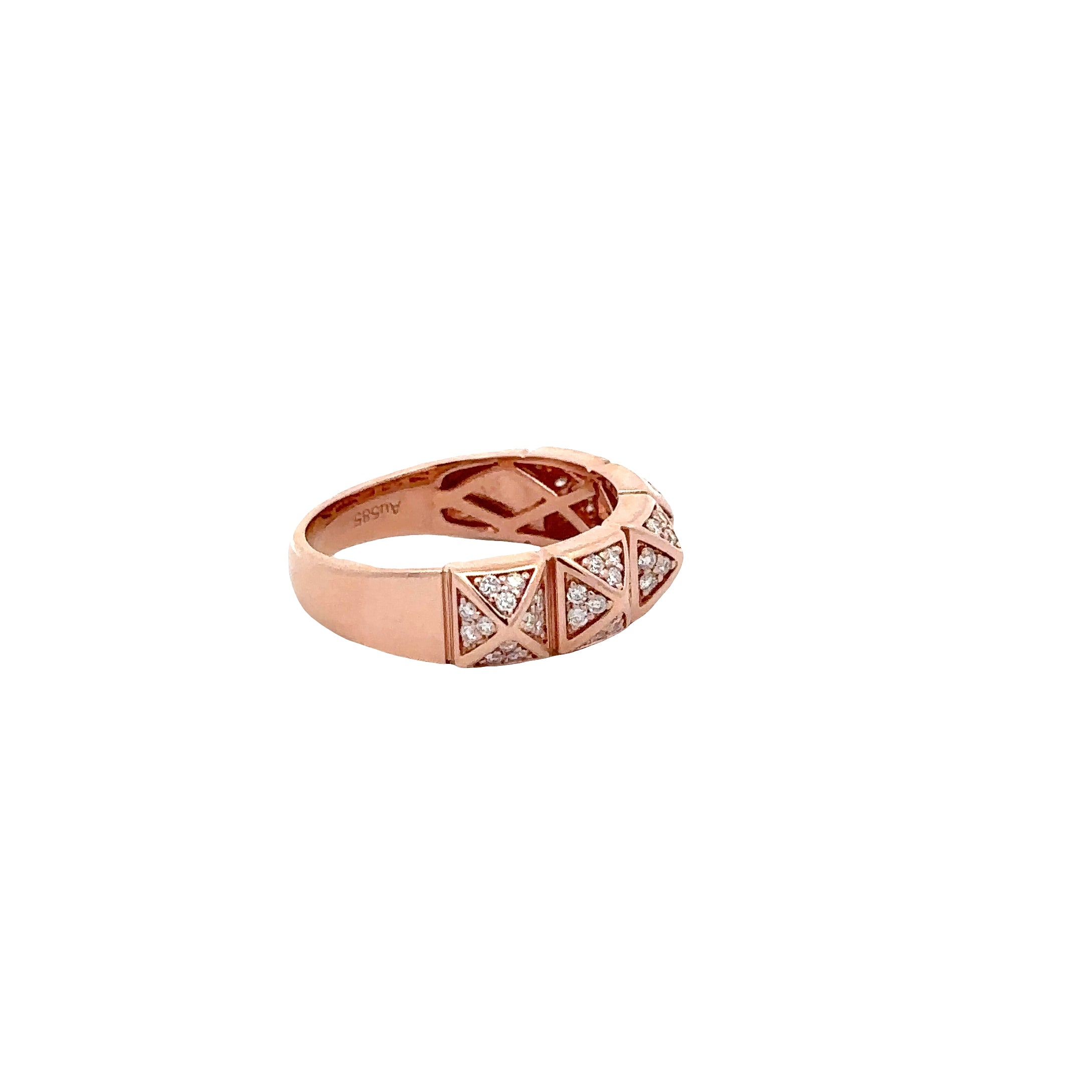 WD283963 14kt Gold Diamond Geometric Band