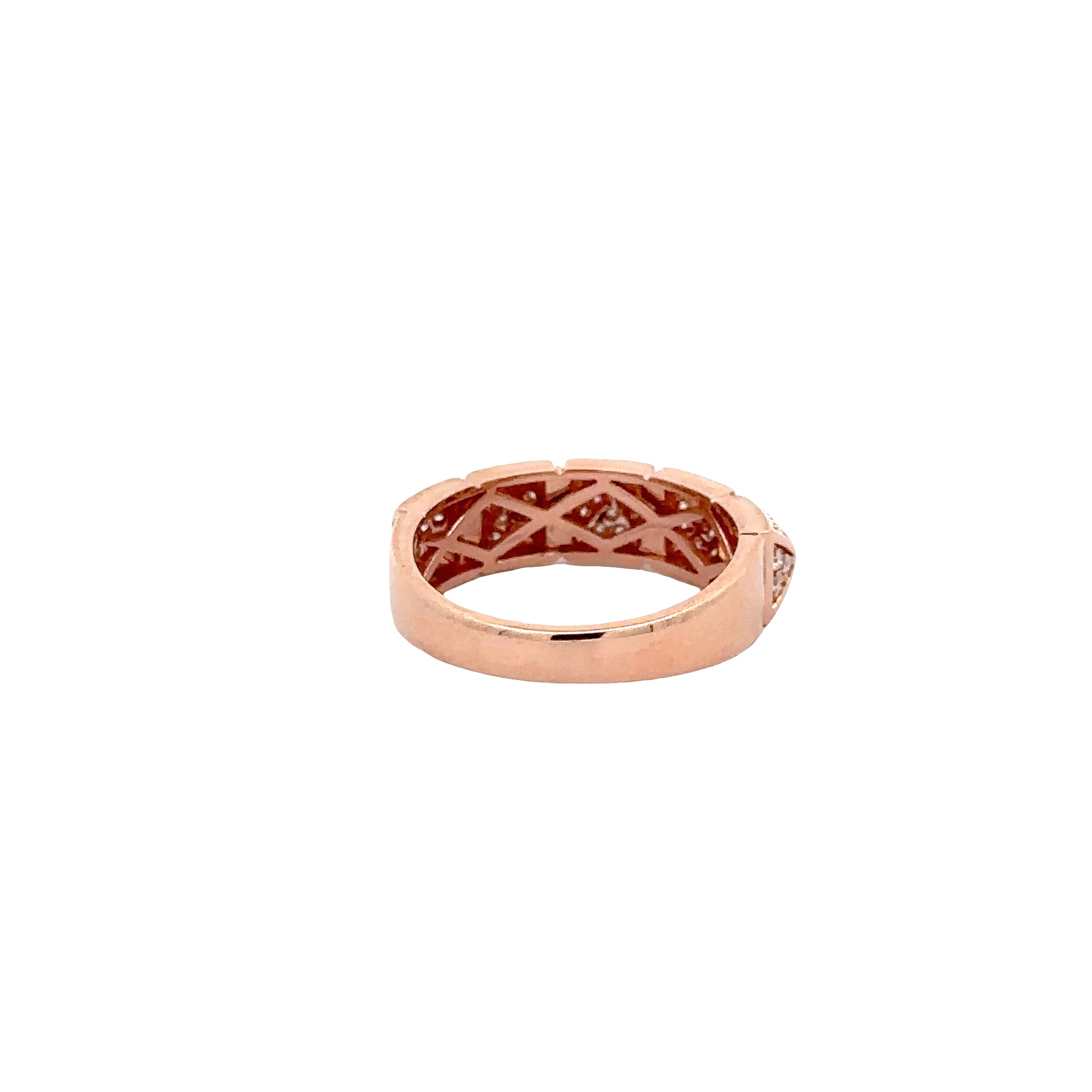 WD283963 14kt Gold Diamond Geometric Band