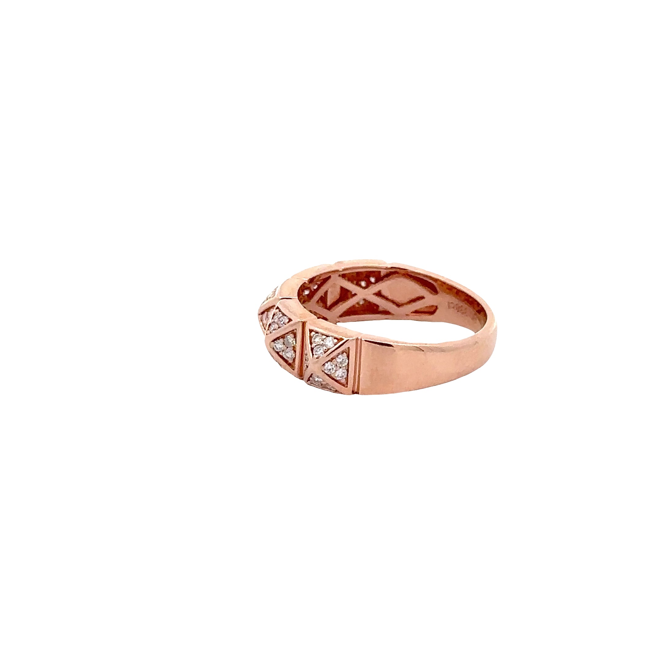 WD283963 14kt Gold Diamond Geometric Band