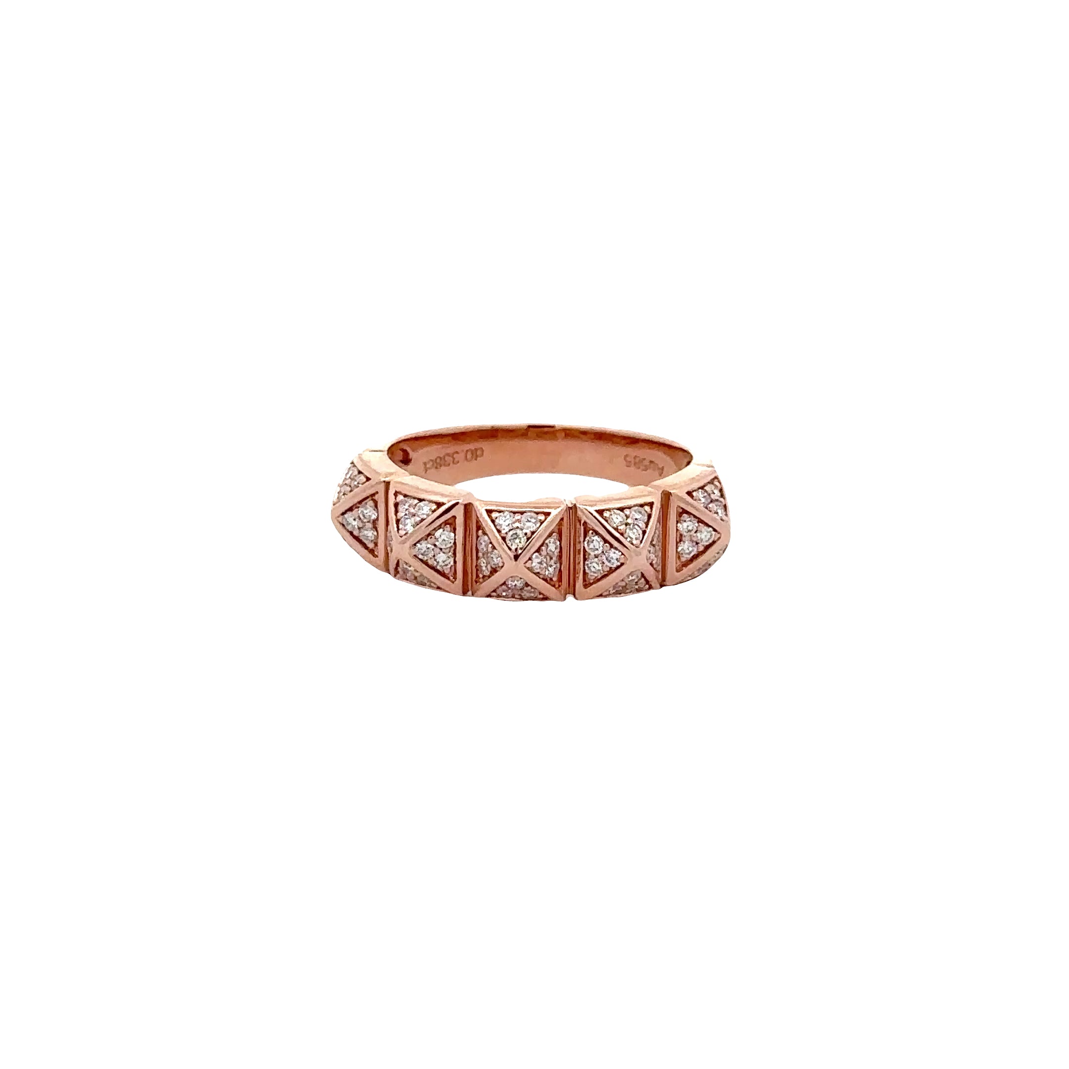 WD283963 14kt Gold Diamond Geometric Band
