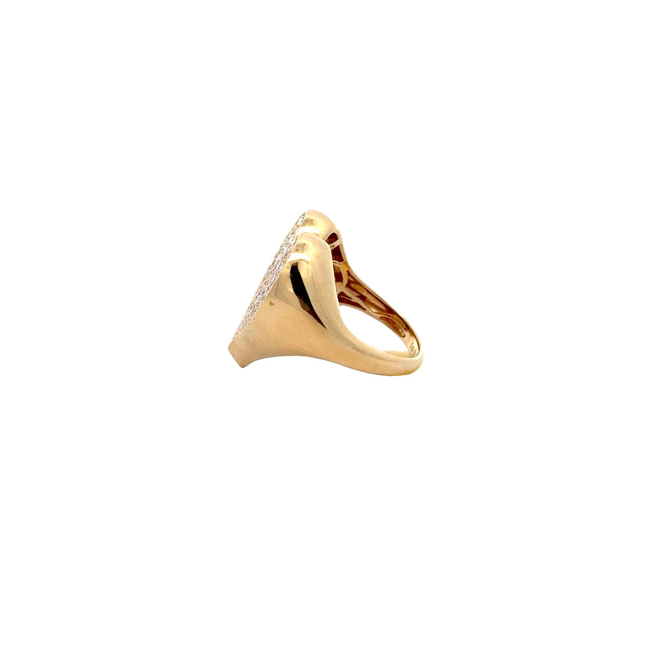 WD950 14kt Yellow gold pave Heart Ring