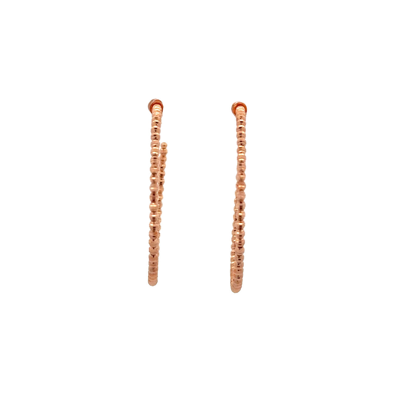 WD1159 14kt Gold Diamond Cut Beaded Hoop 1.5"