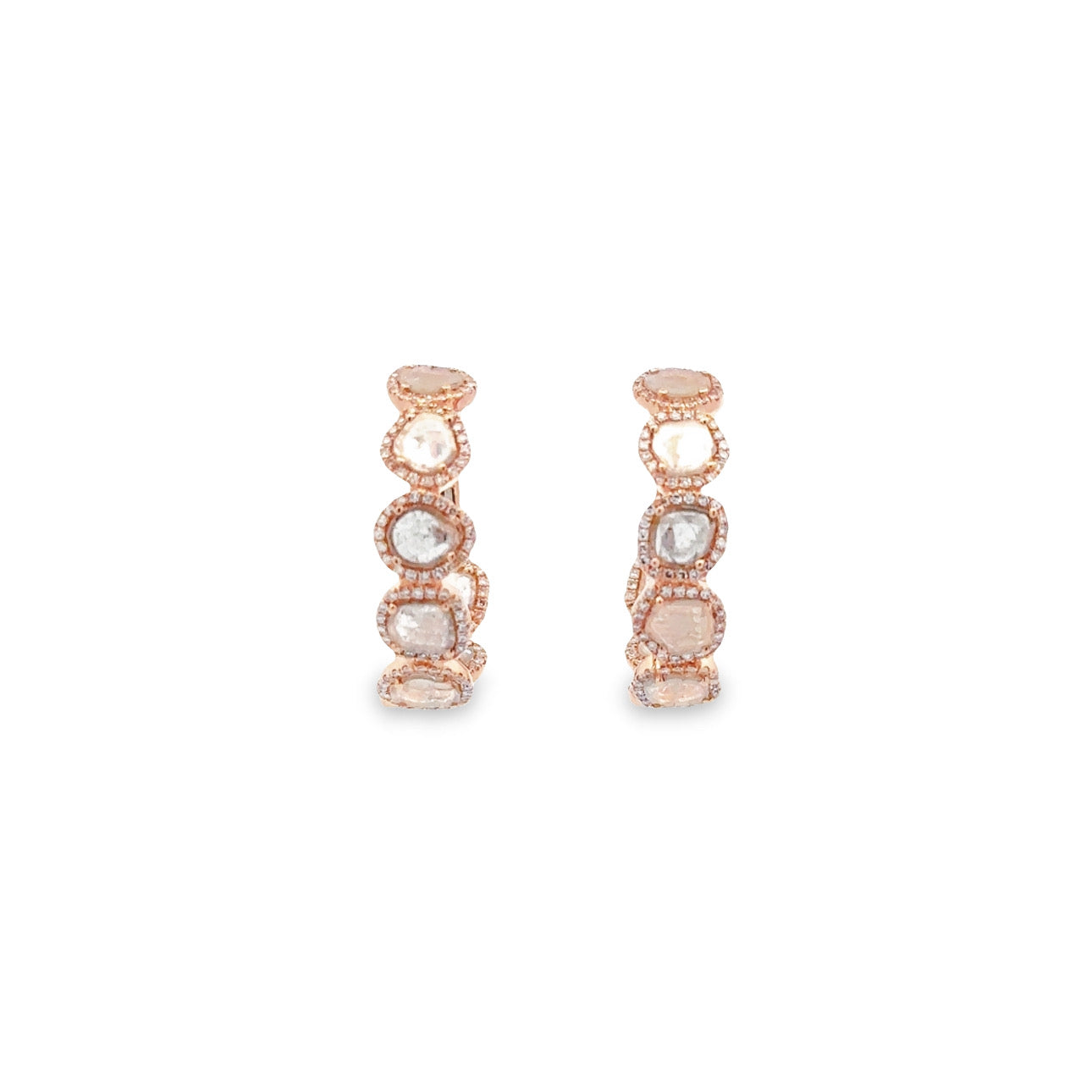 WD802 14kt sliced diamond hoops