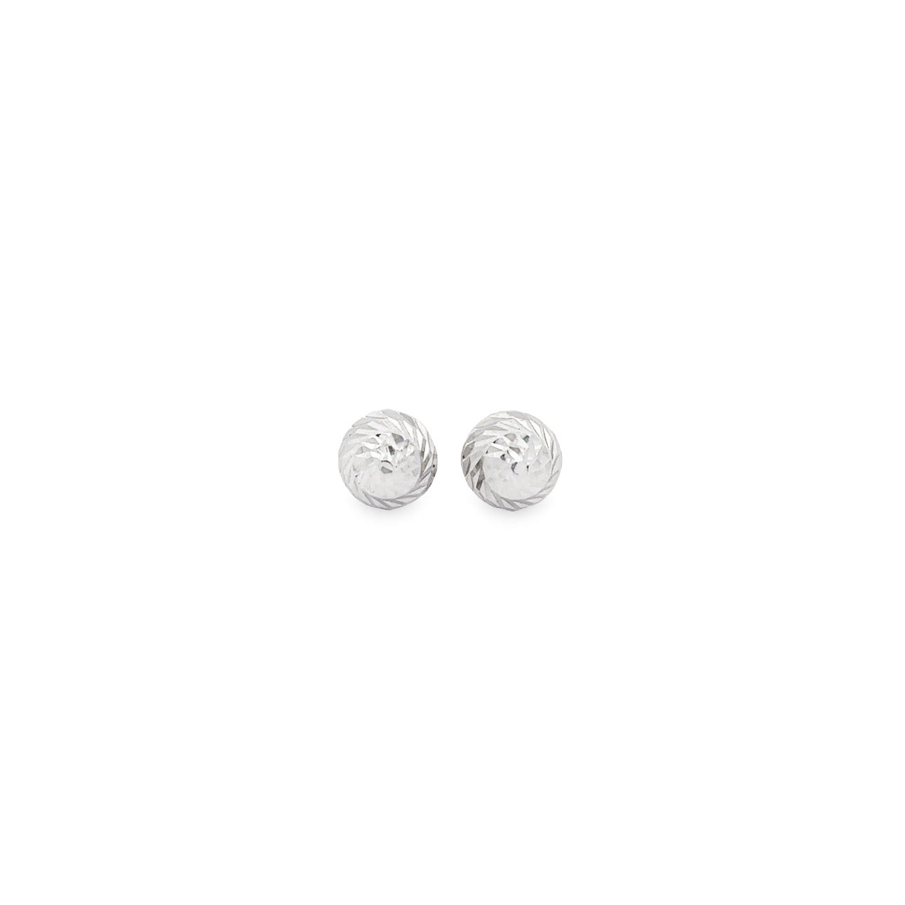 WD874 14kt gold diamond cut hollow ball studs