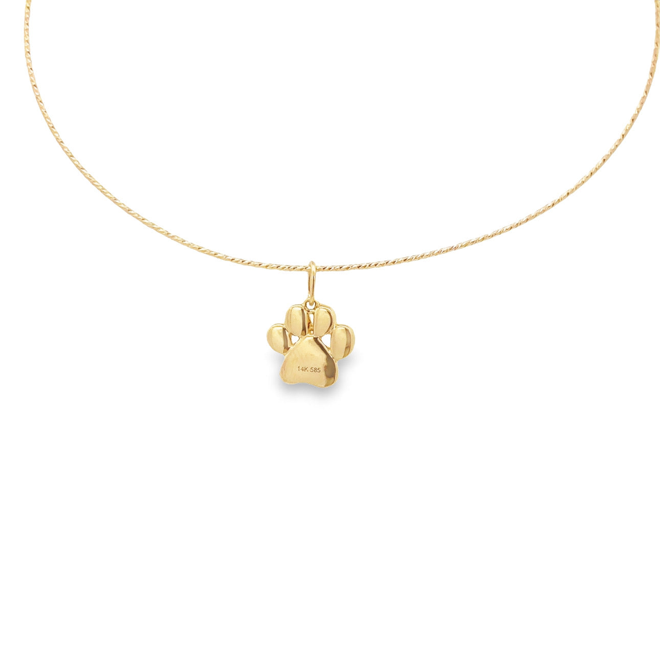 WD1241 14kt Gold Pave Diamond Paw Pendant